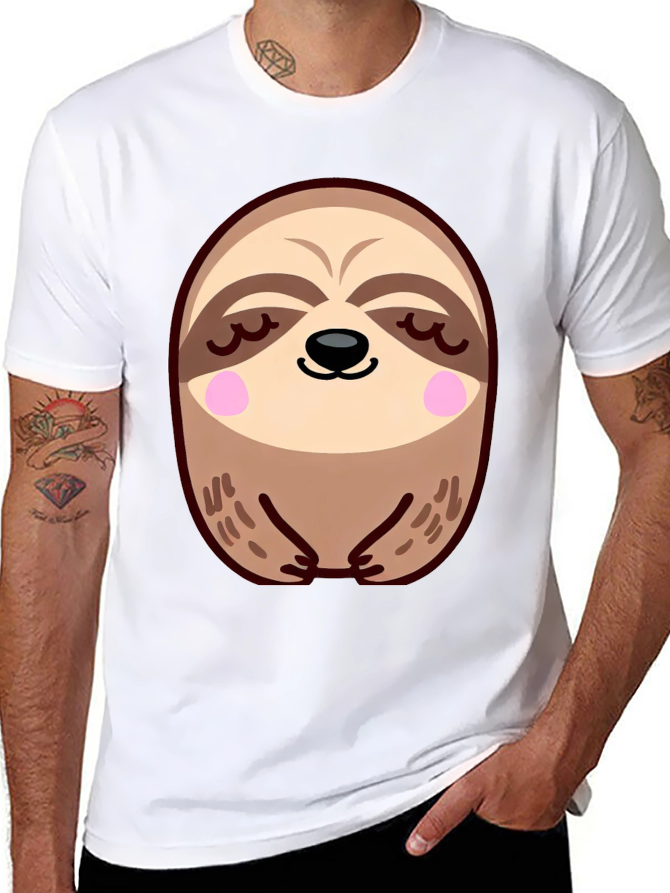 Cute Sloth Graphic Tee - Relaxed Fit