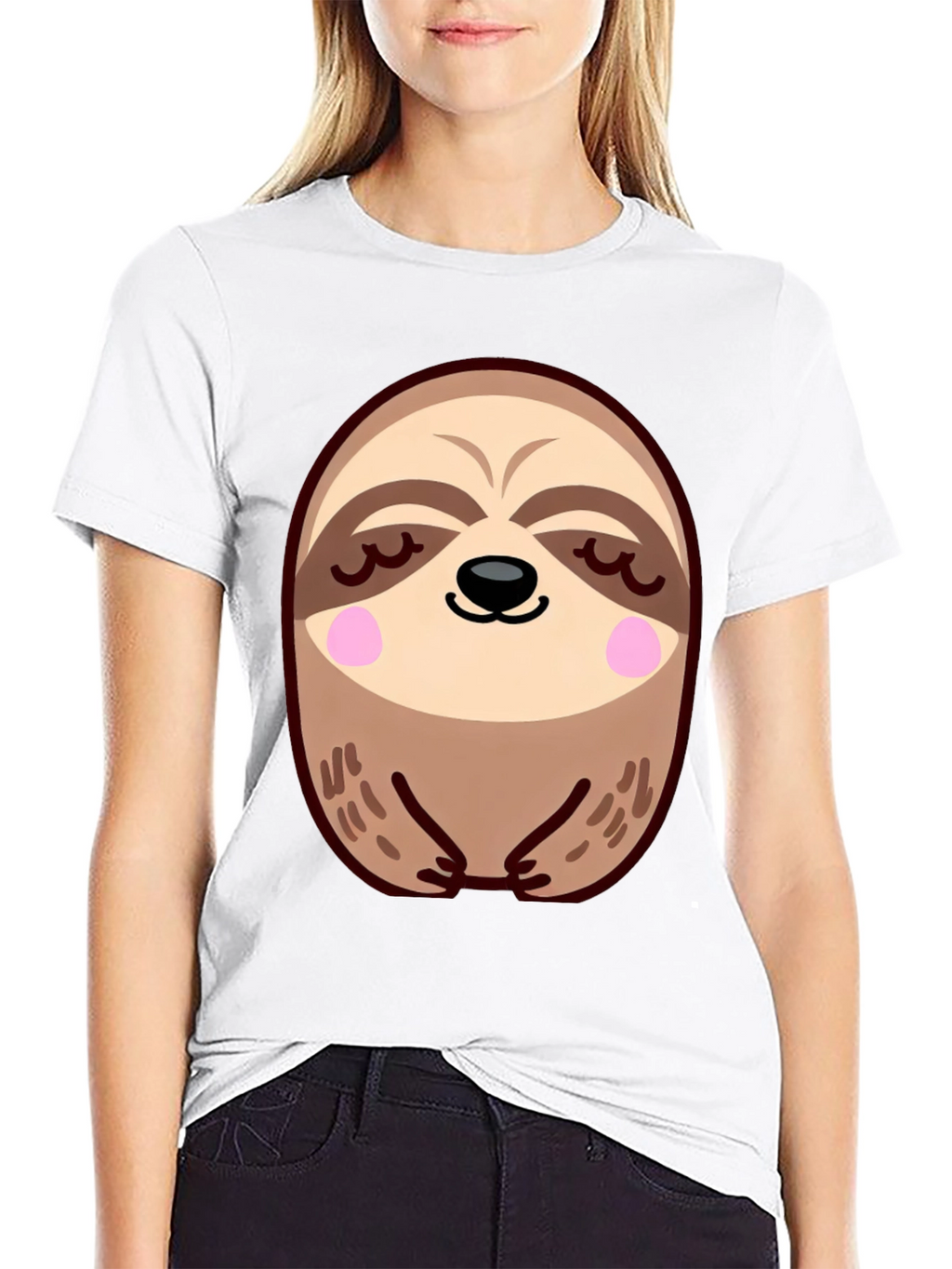 Cute Sloth Graphic Tee - Relaxed Fit