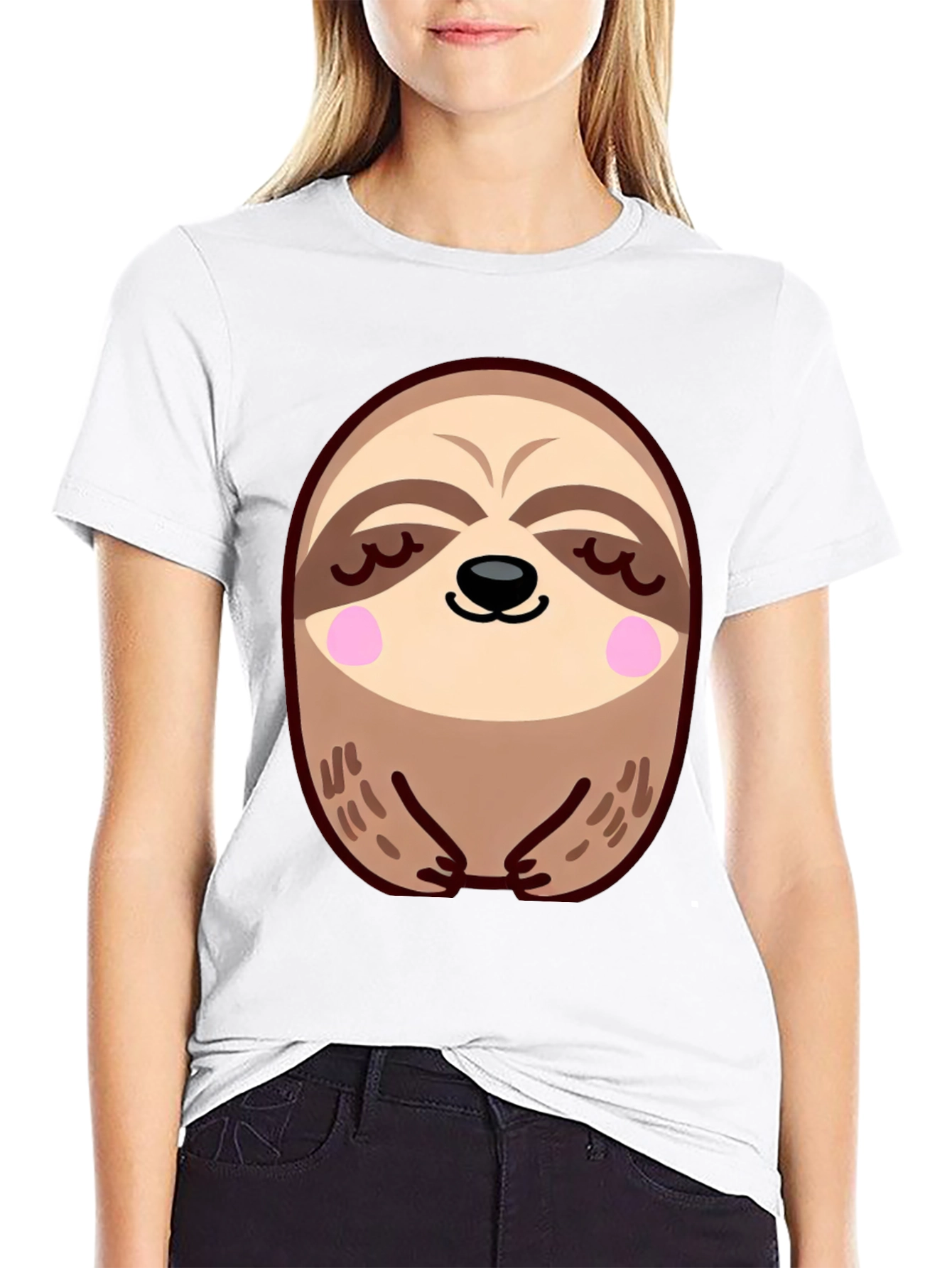 Cute Sloth Graphic Tee - Relaxed Fit