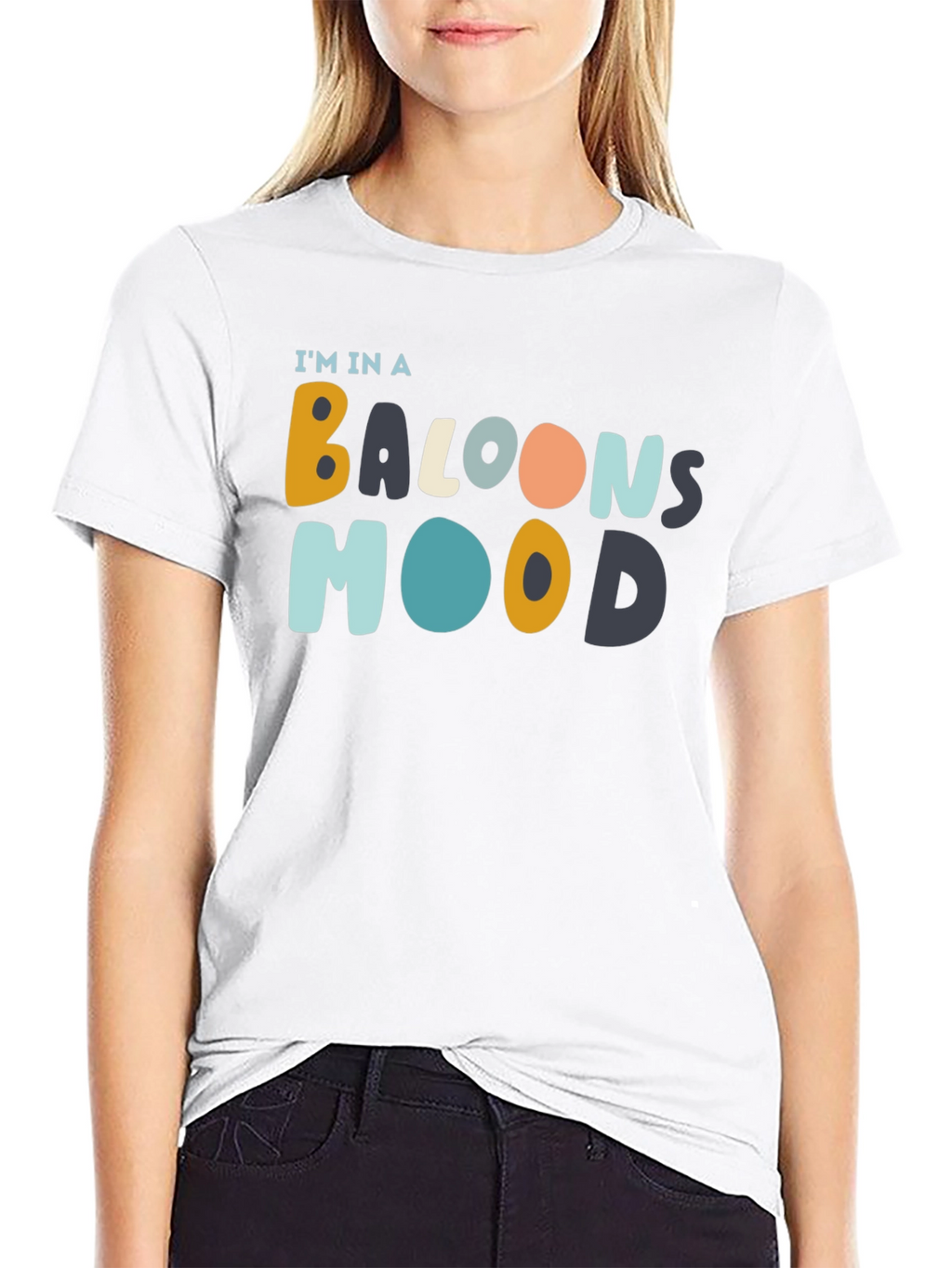 Balloon Mood Black Graphic Tee