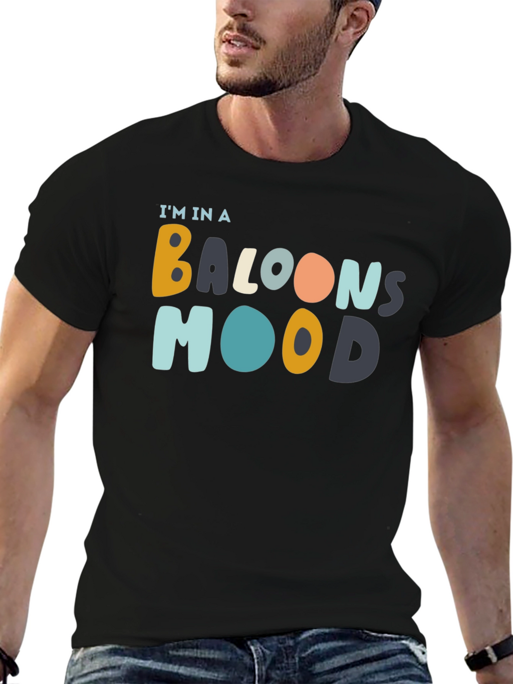 Balloon Mood Black Graphic Tee
