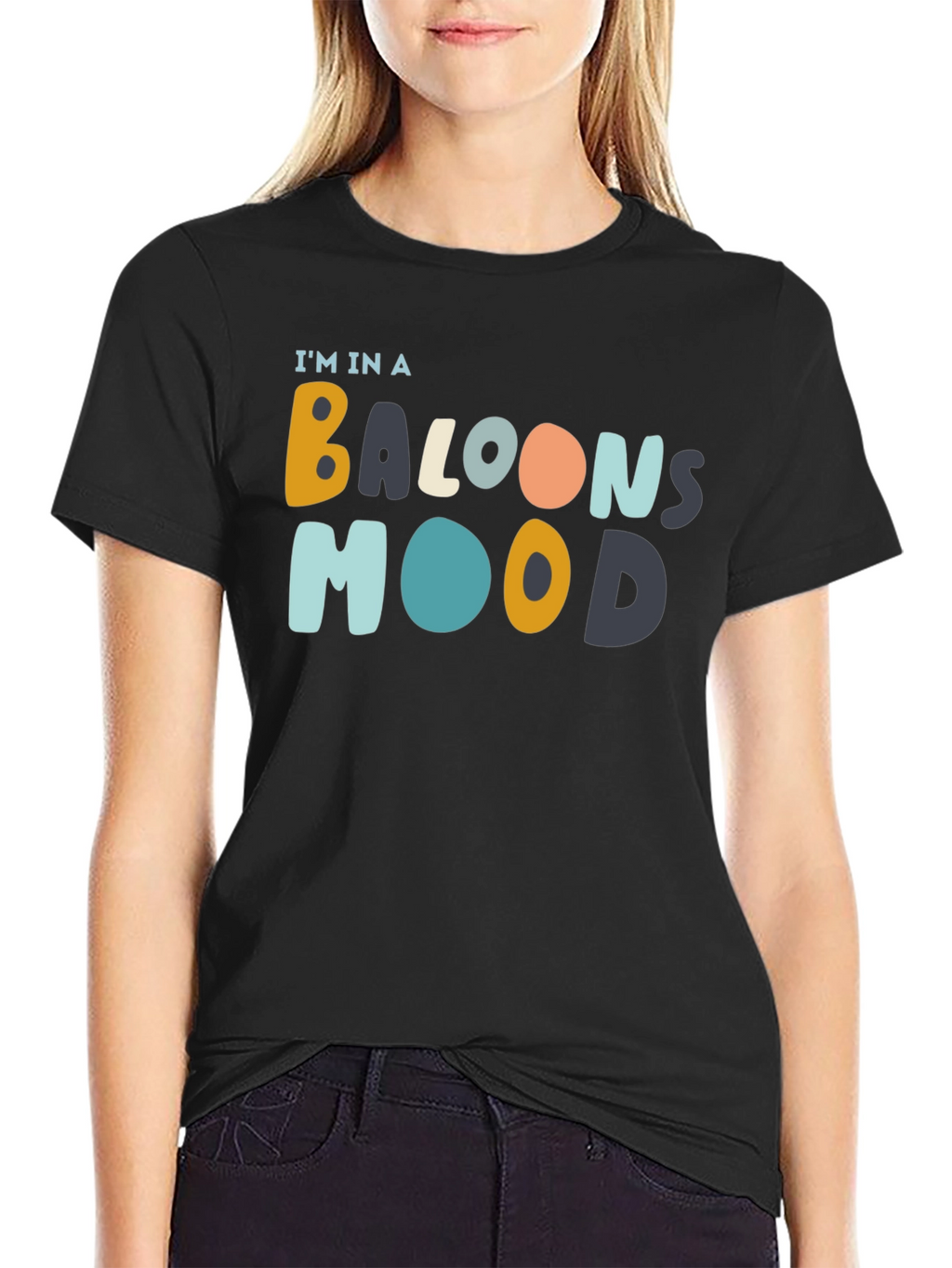 Balloon Mood Black Graphic Tee