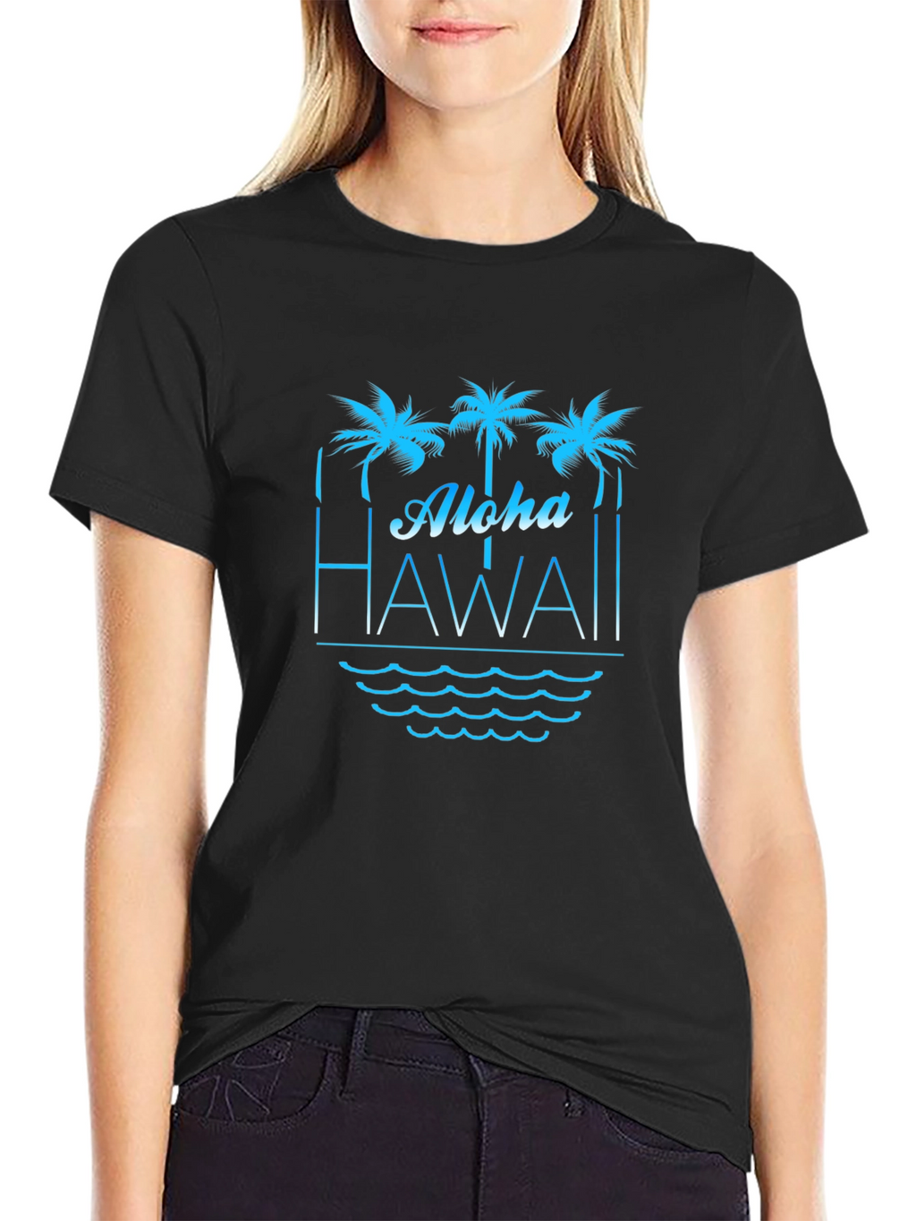 Aloha Hawaii T-Shirt Palm Tree Graphic