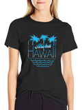 Aloha Hawaii T-Shirt Palm Tree Graphic