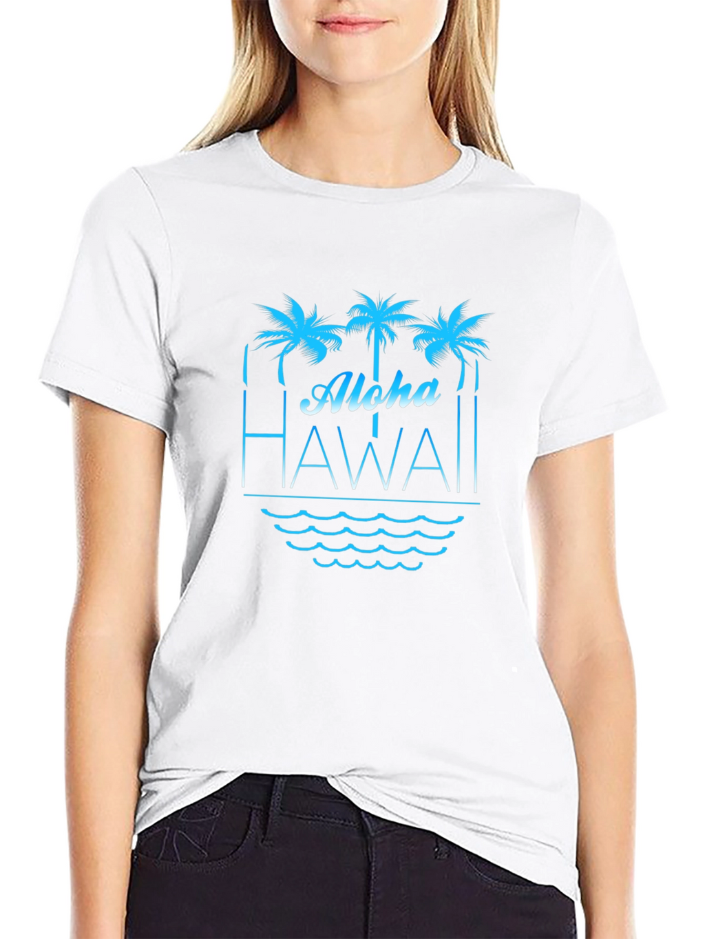 Aloha Hawaii T-Shirt Palm Tree Graphic