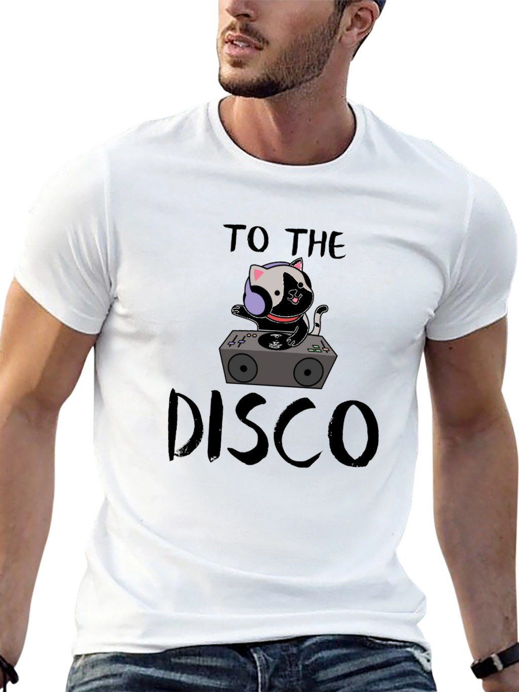 DJ Cat Disco T-Shirt - Cool Graphic Tee