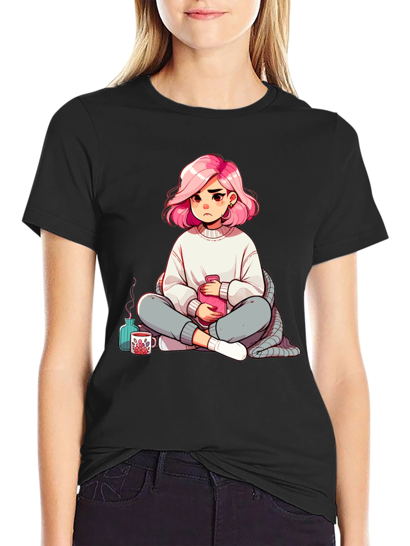 Anime Girl Graphic Tee - Cozy Day Shirt