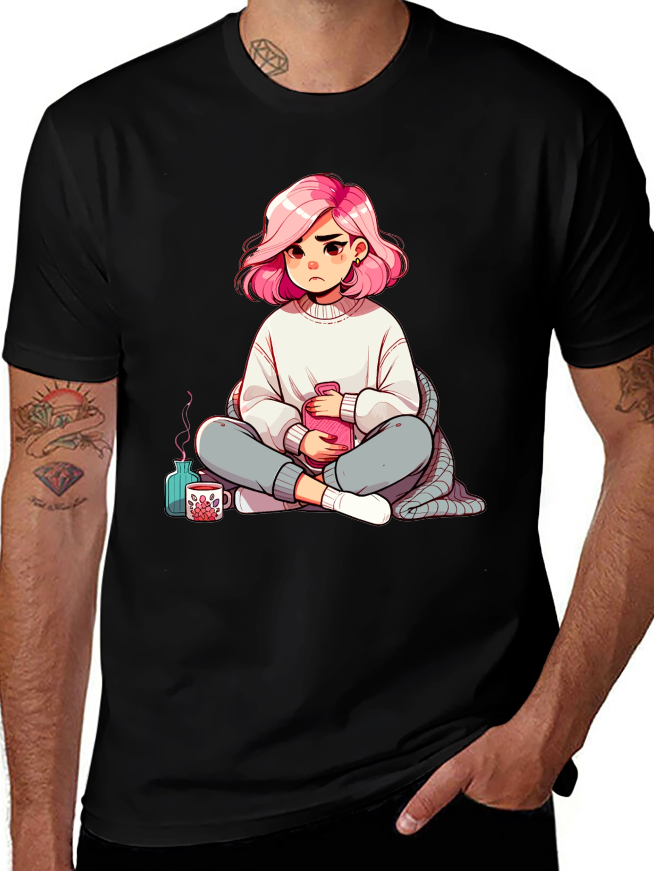 Anime Girl Graphic Tee - Cozy Day Shirt