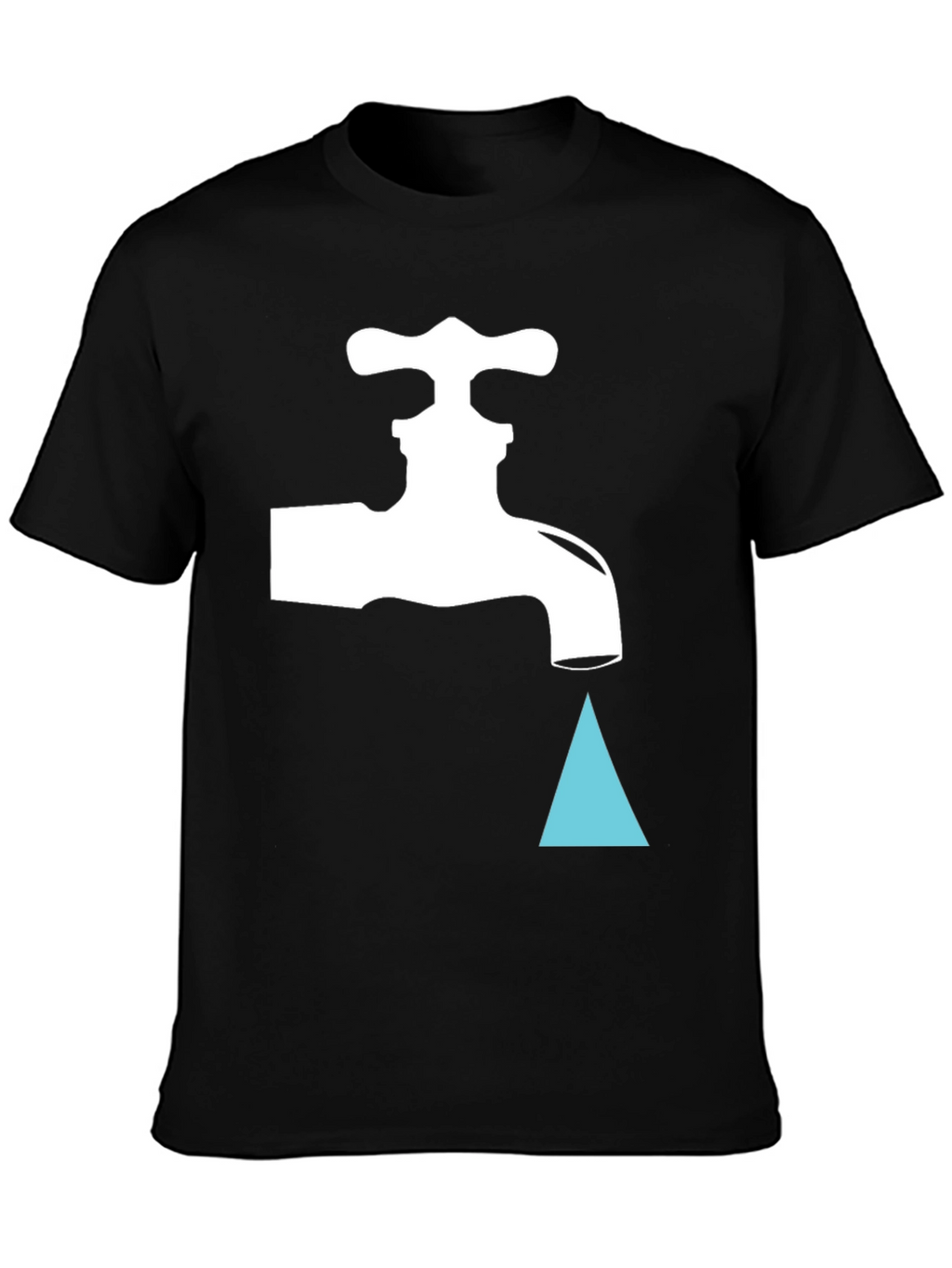 Leaky Faucet Graphic Tee - Black Cotton T-Shirt