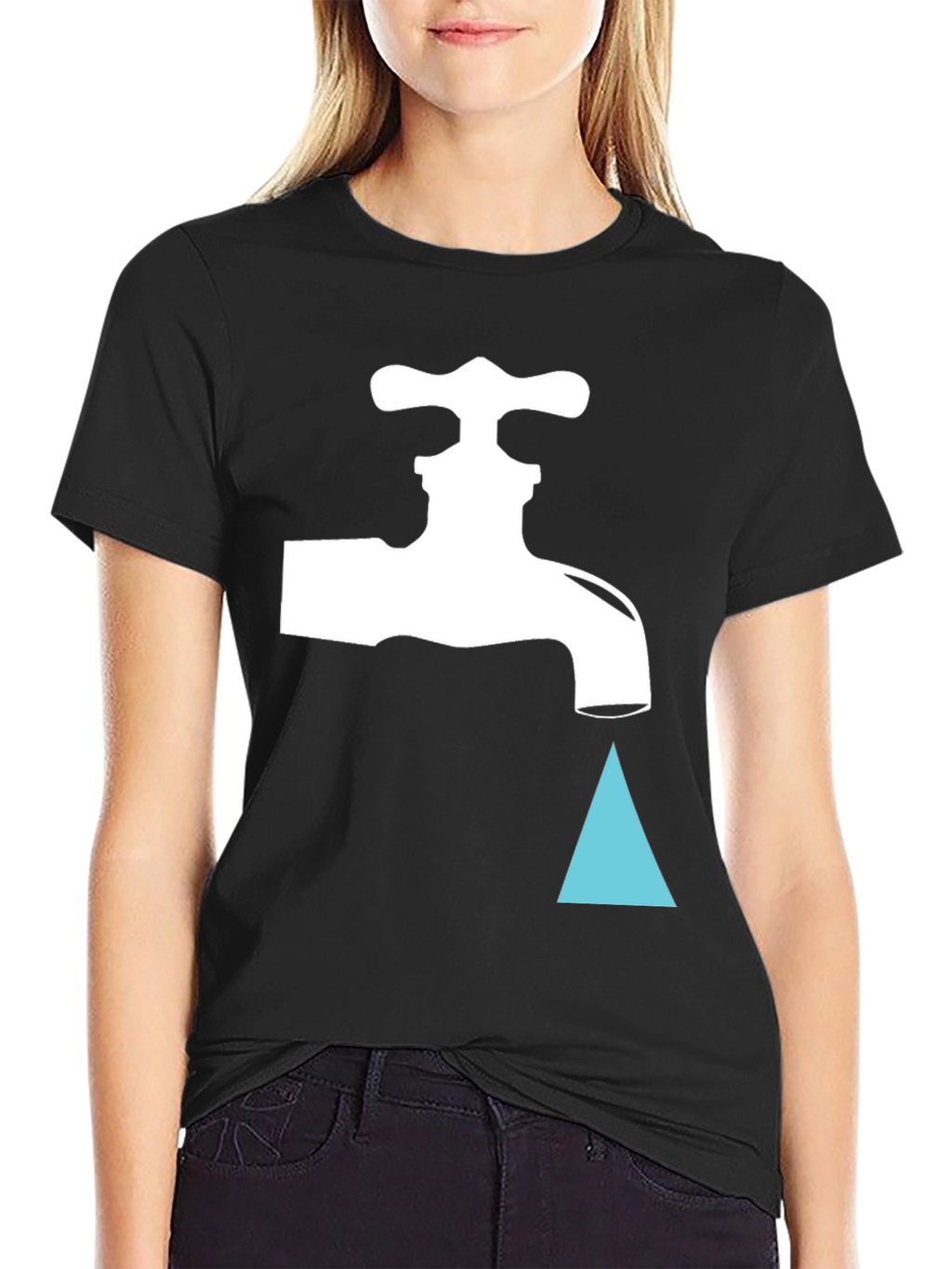 Leaky Faucet Graphic Tee - Black Cotton T-Shirt