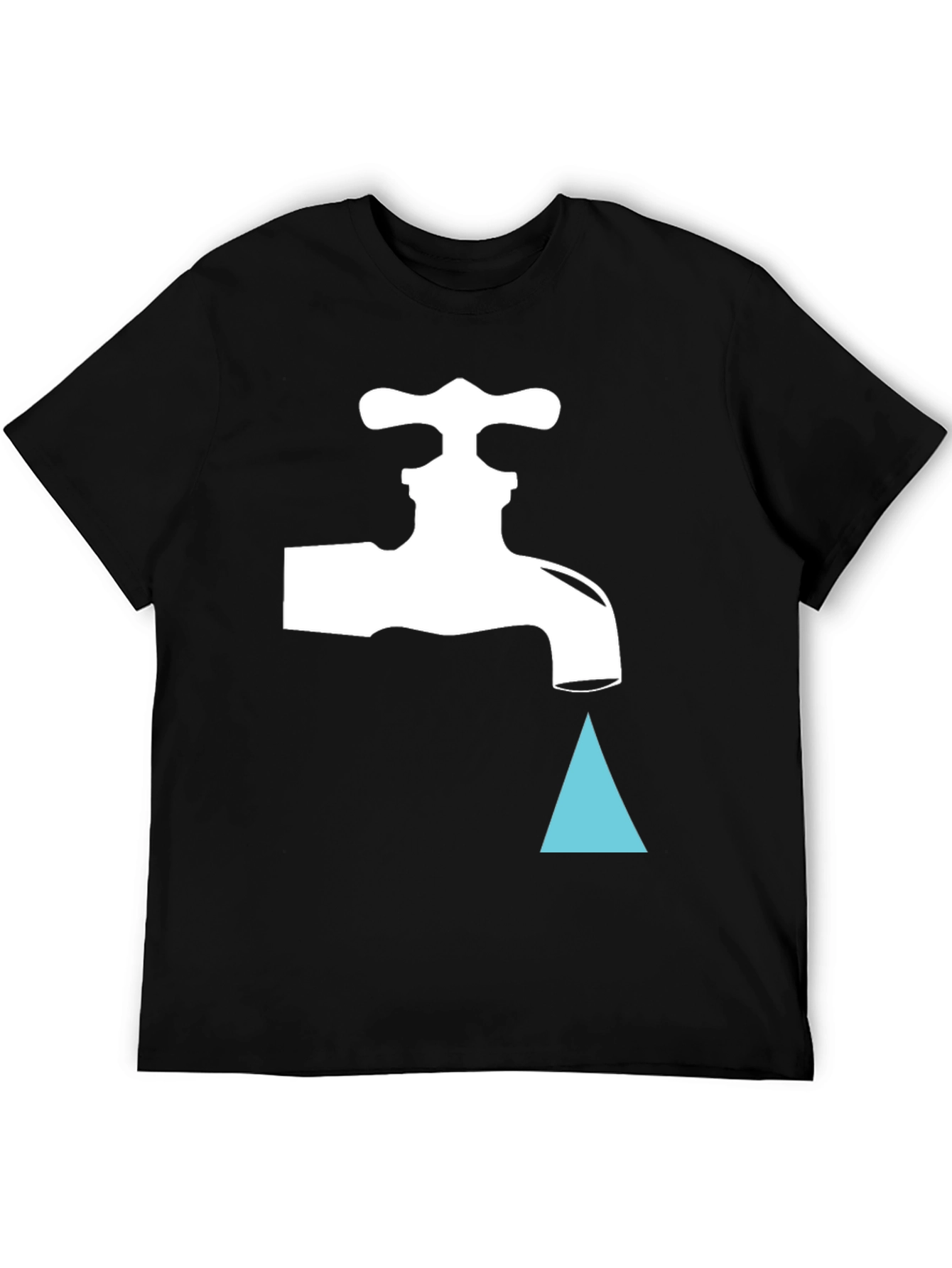 Leaky Faucet Graphic Tee - Black Cotton T-Shirt