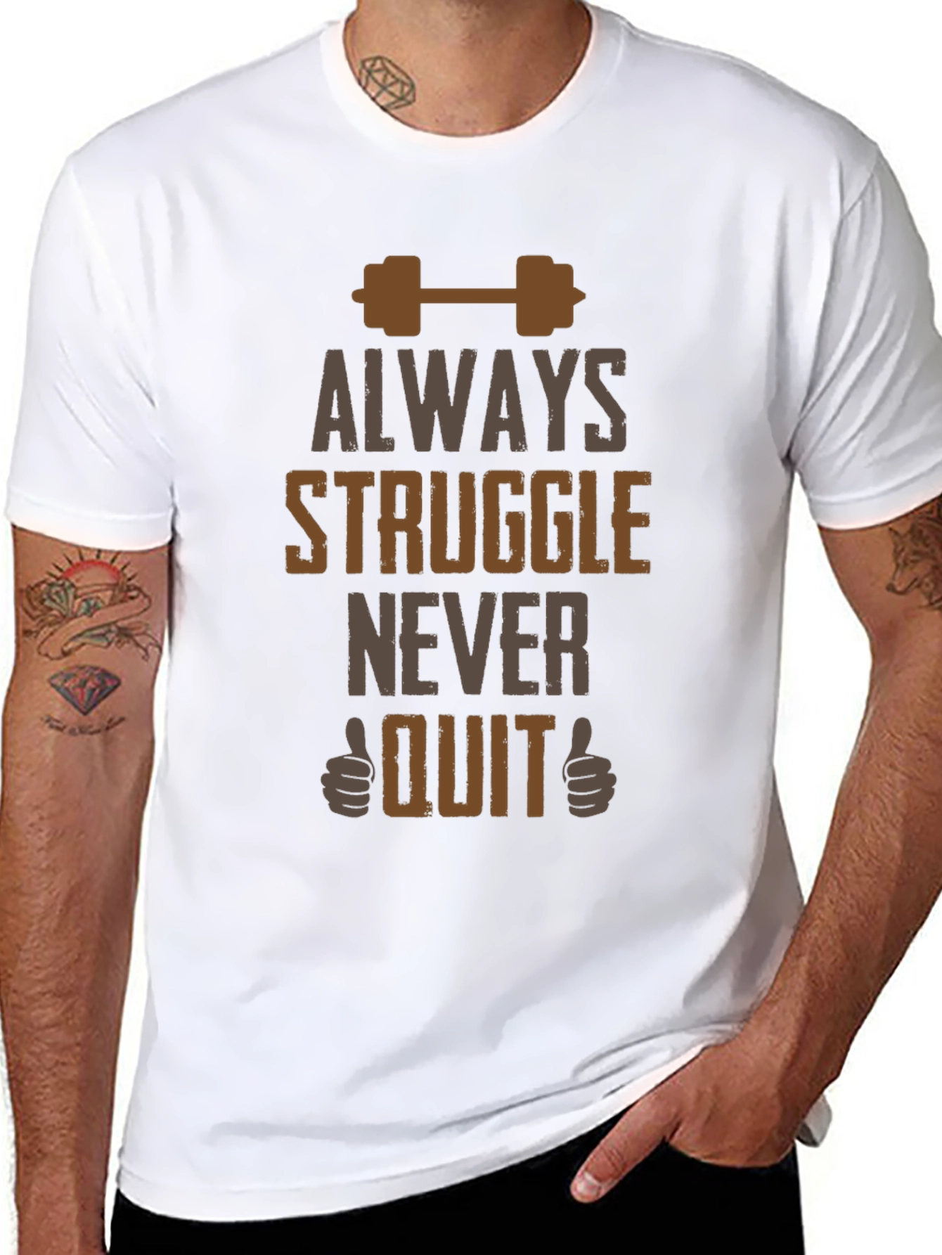 Always Struggle Never Quit Graphic Tee