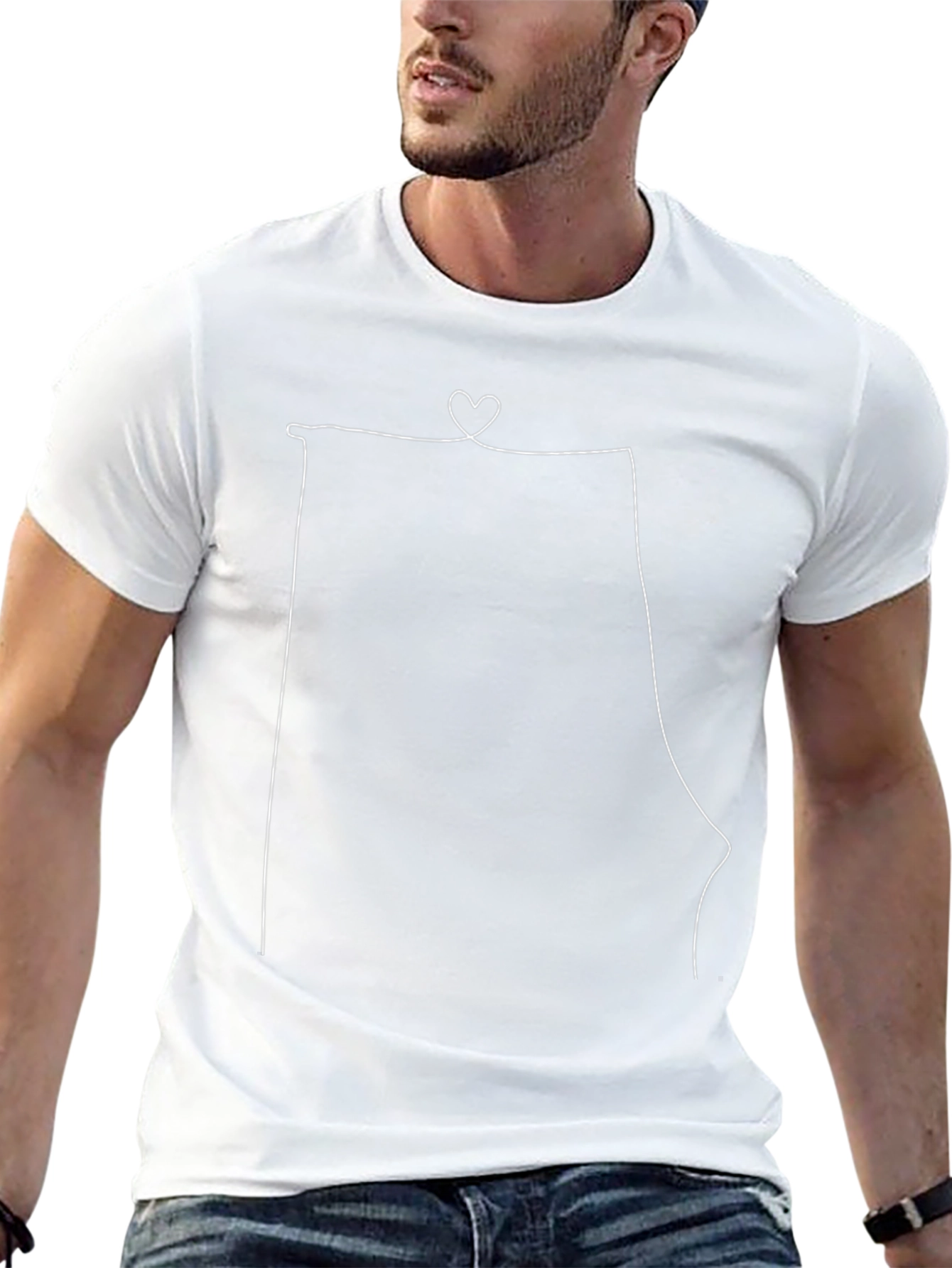 Minimalist State Line Art T-Shirt