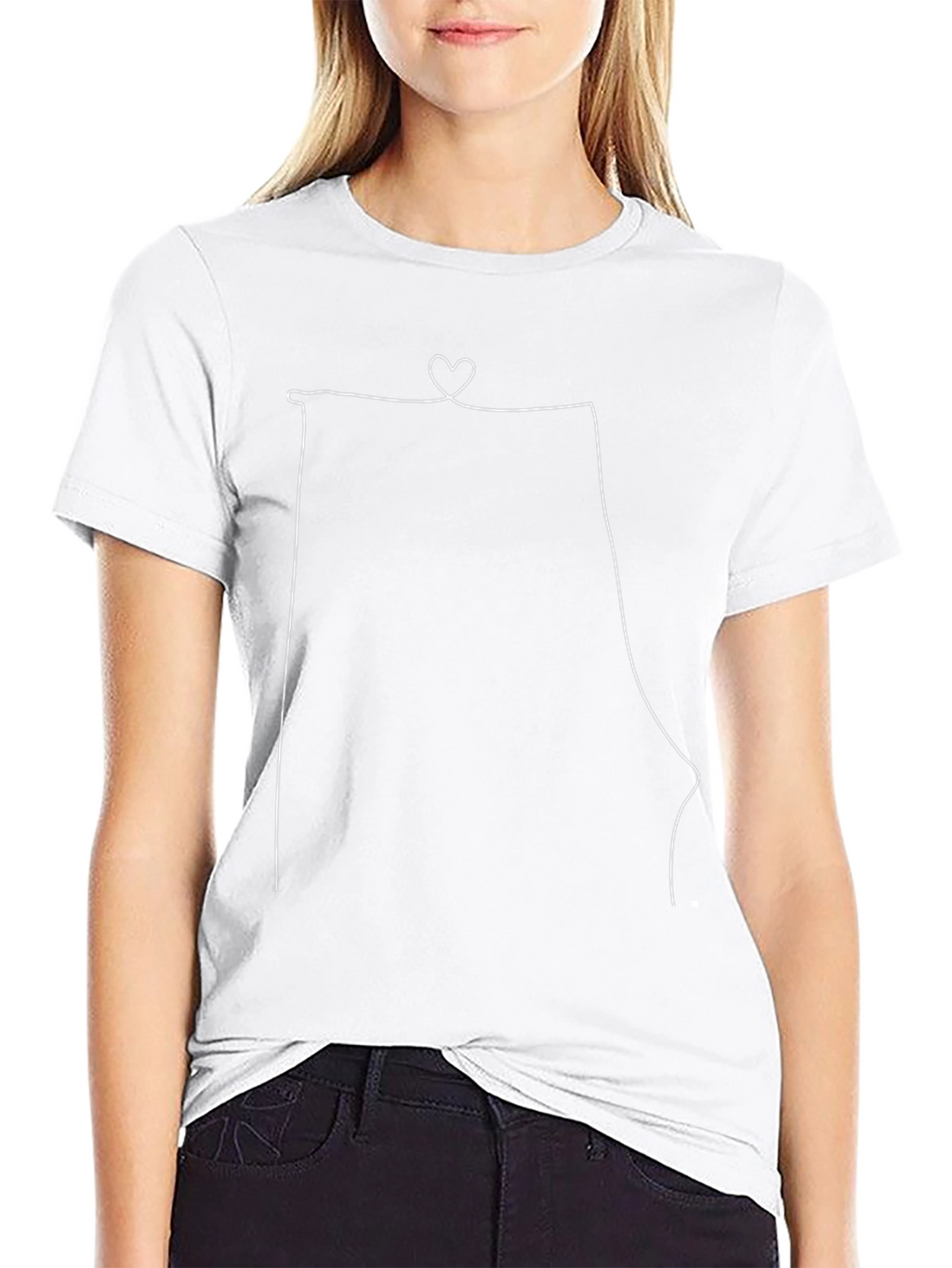 Minimalist State Line Art T-Shirt