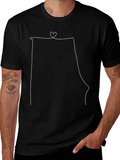 Minimalist State Line Art T-Shirt