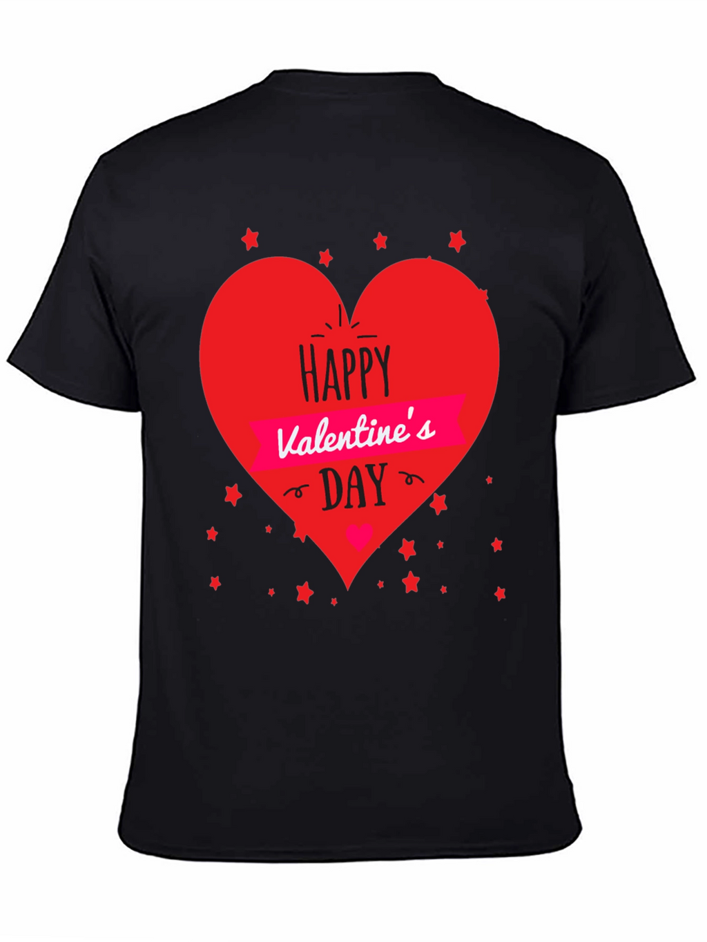Valentines Day T-Shirt - Heart Graphic Black Tee