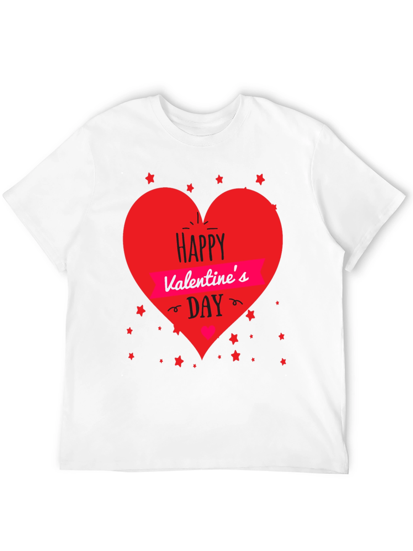Valentines Day T-Shirt - Heart Graphic Black Tee