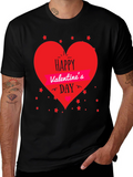 Valentines Day T-Shirt - Heart Graphic Black Tee