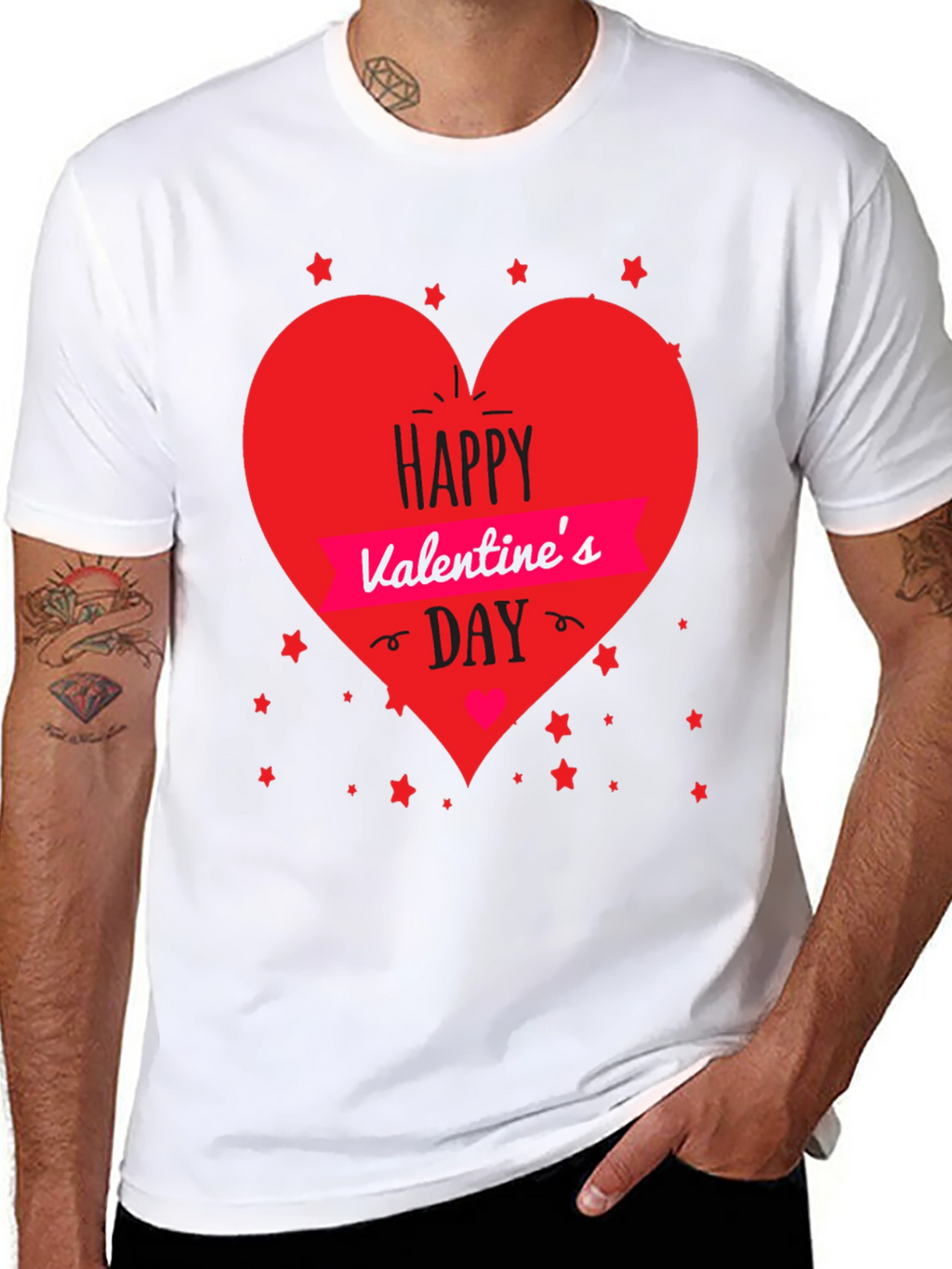 Valentines Day T-Shirt - Heart Graphic Black Tee