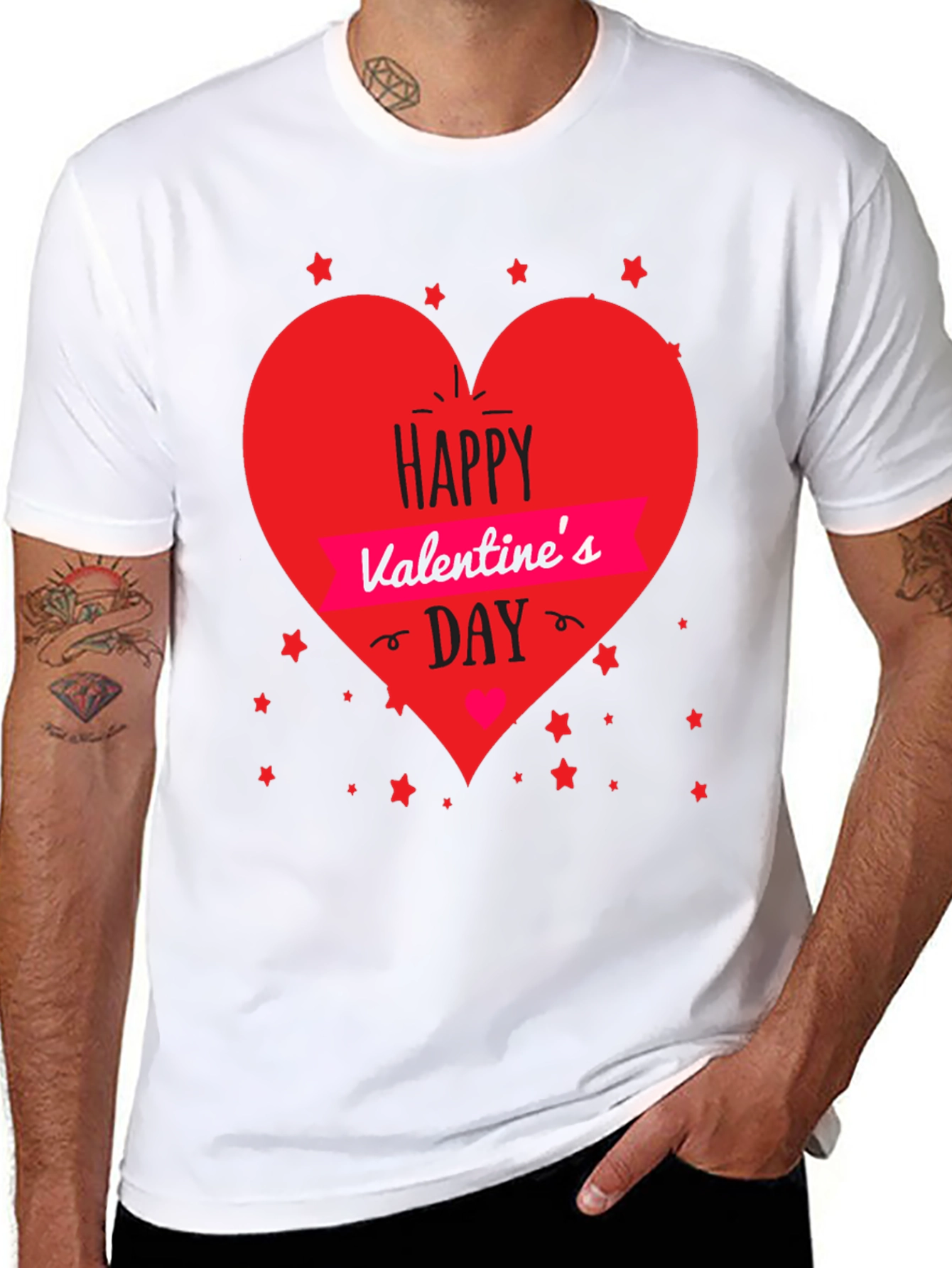 Valentines Day T-Shirt - Heart Graphic Black Tee