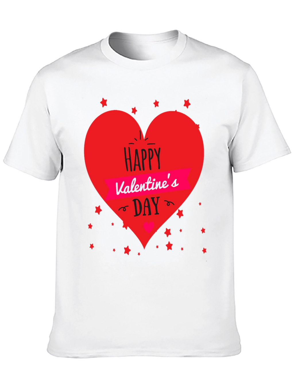 Valentines Day T-Shirt - Heart Graphic Black Tee