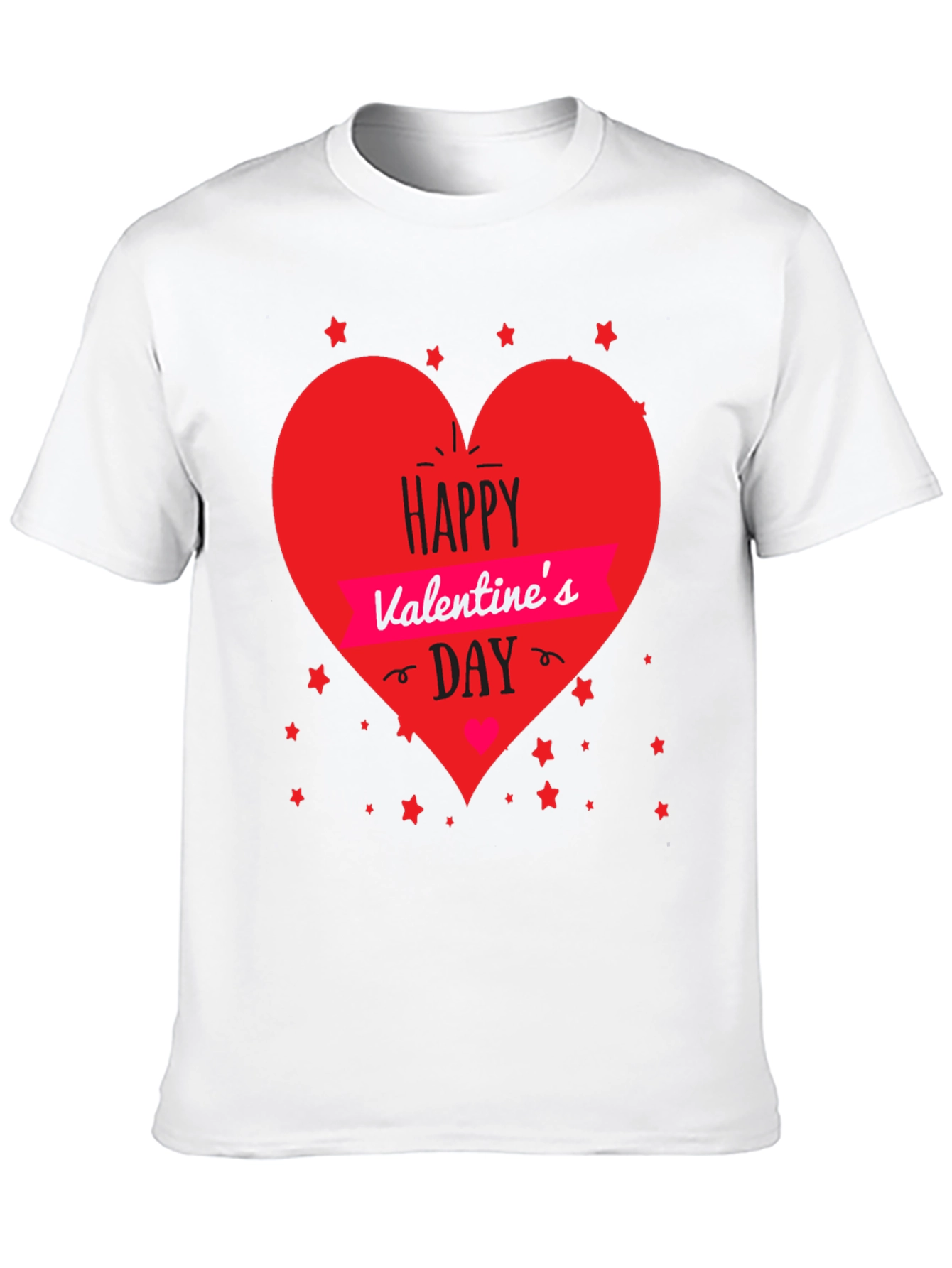 Valentines Day T-Shirt - Heart Graphic Black Tee