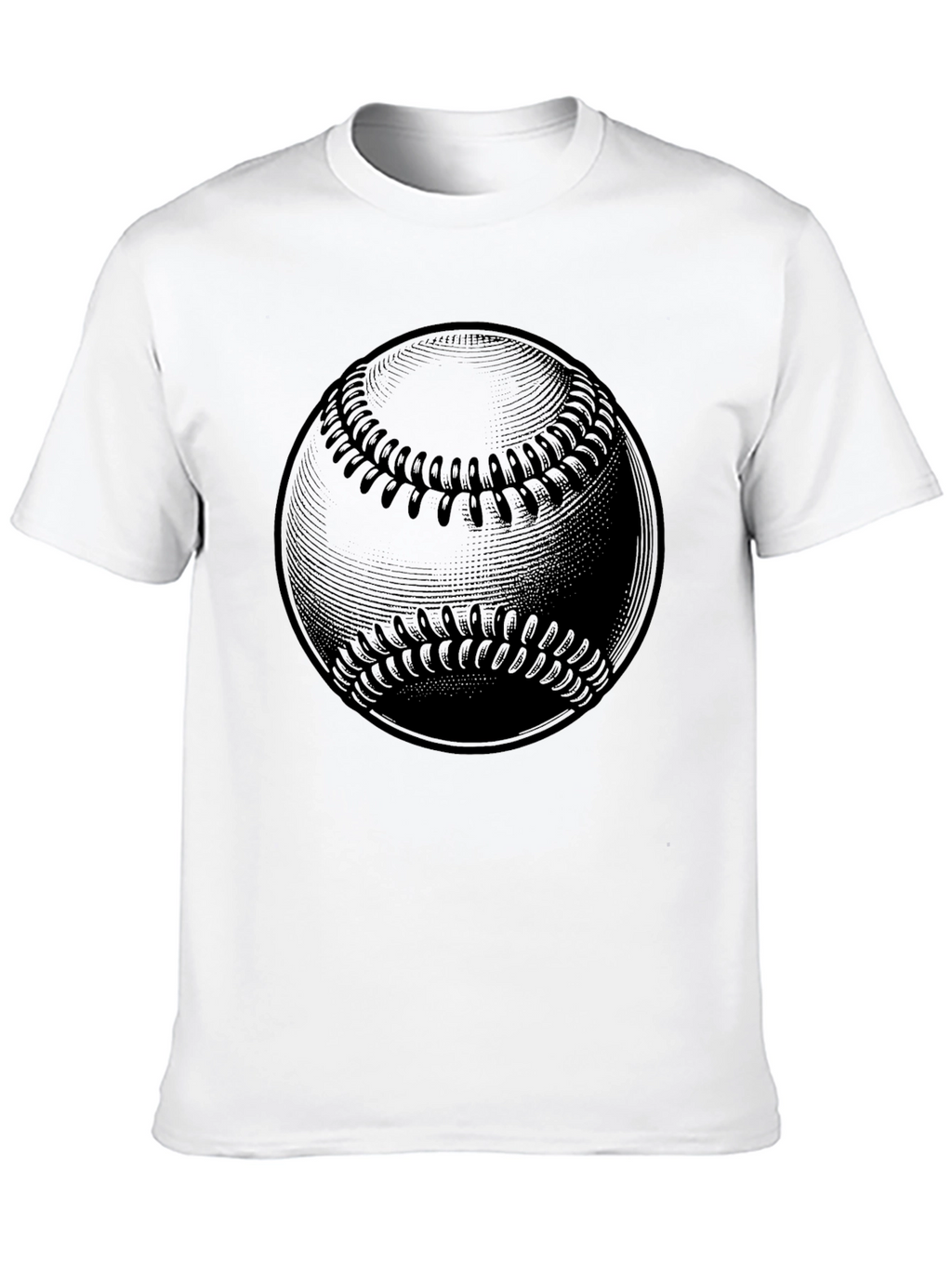 Baseball Graphic Tee - Solid Black Cotton