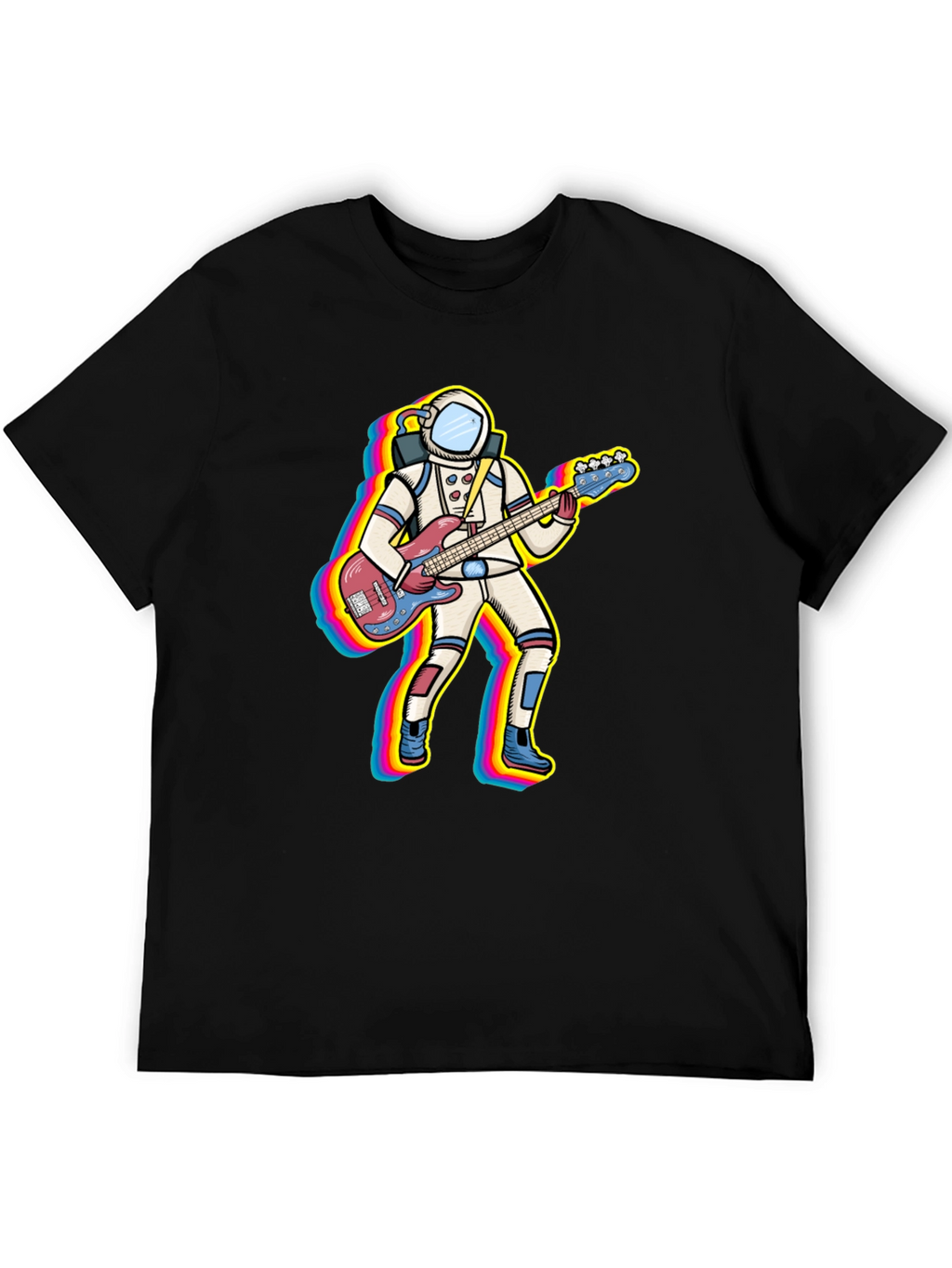 Astronaut Bass Guitar Player Graphic T-Shirt