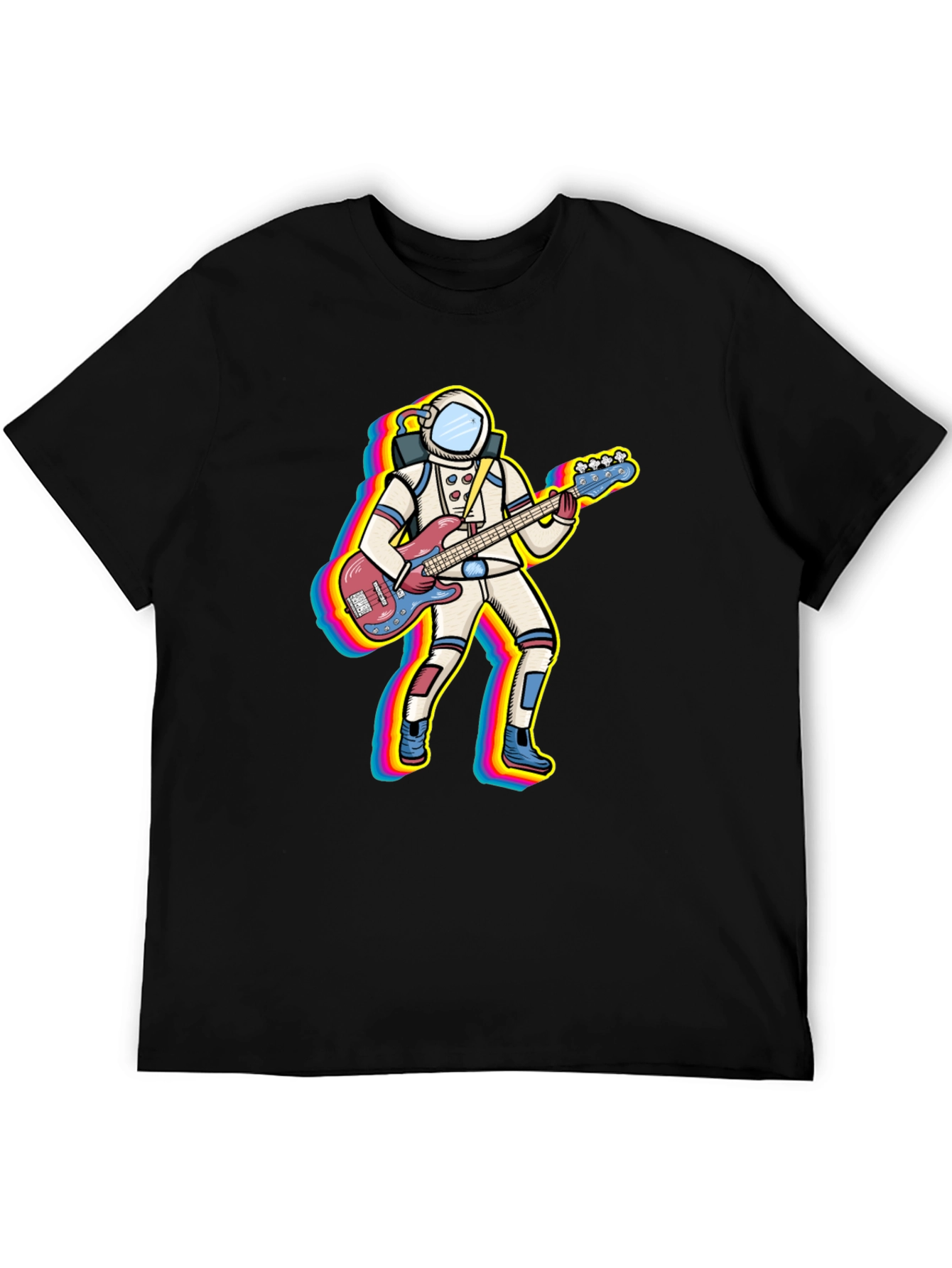 Astronaut Bass Guitar Player Graphic T-Shirt