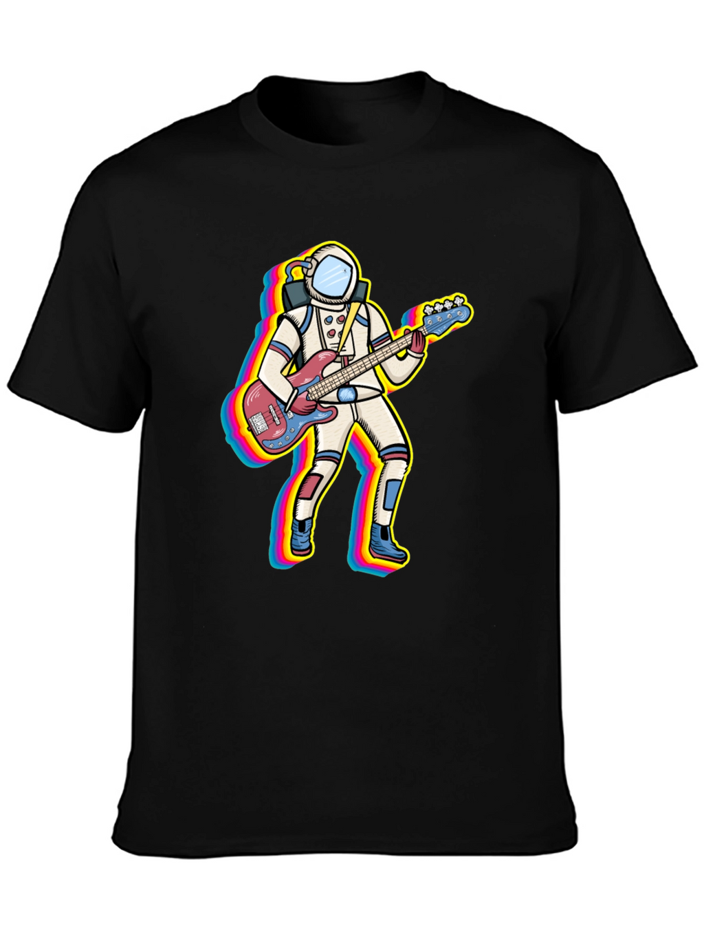 Astronaut Bass Guitar Player Graphic T-Shirt