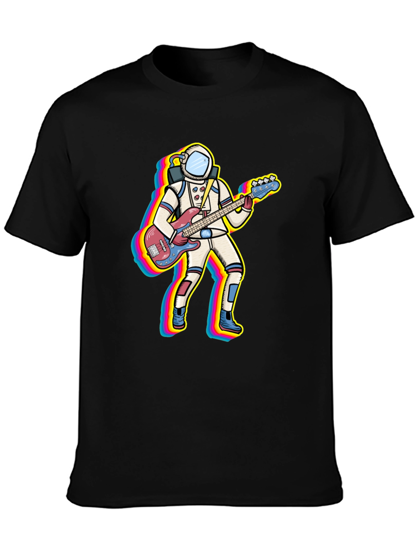 Astronaut Bass Guitar Player Graphic T-Shirt