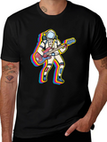 Astronaut Bass Guitar Player Graphic T-Shirt