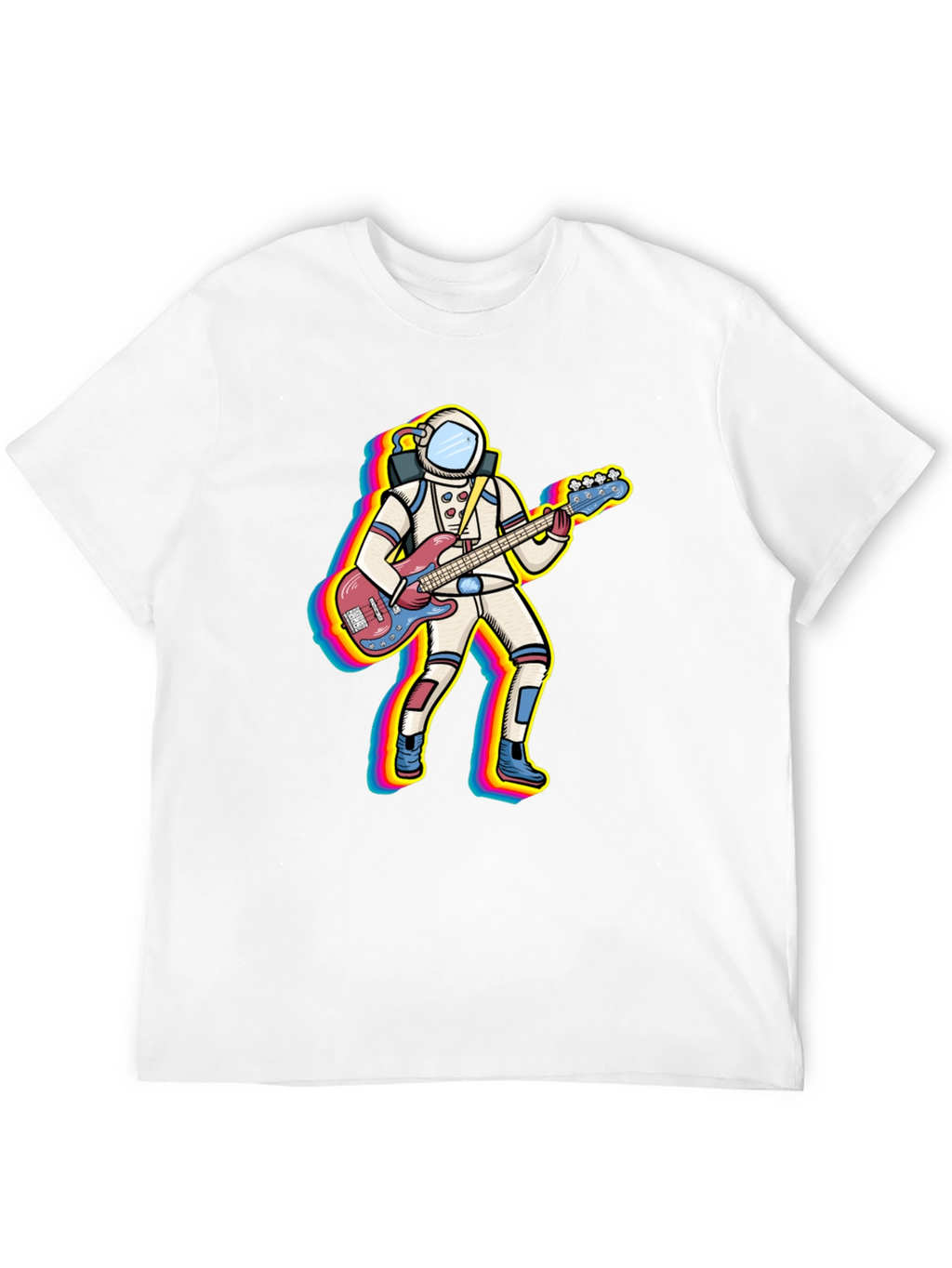 Astronaut Bass Guitar Player Graphic T-Shirt