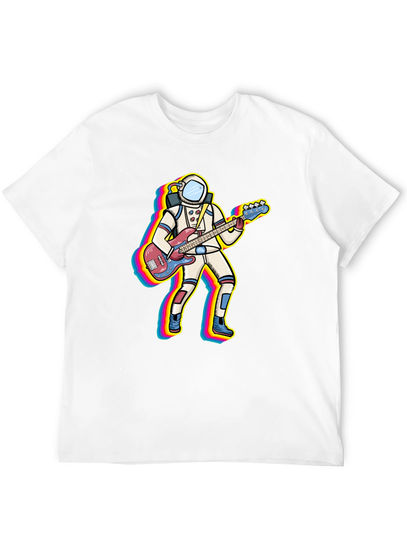 Astronaut Bass Guitar Player Graphic T-Shirt