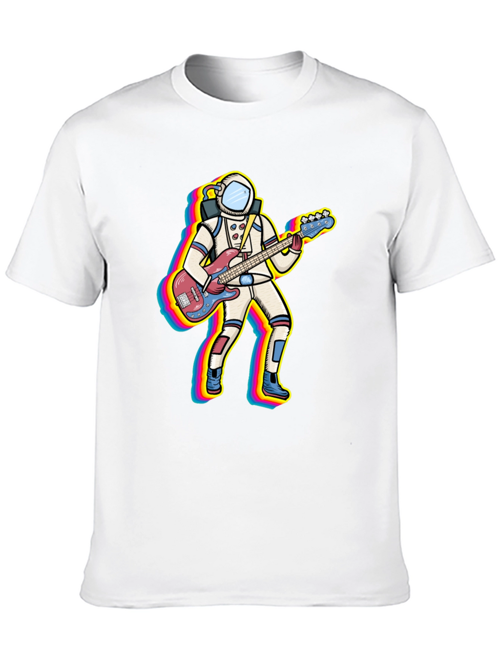 Astronaut Bass Guitar Player Graphic T-Shirt