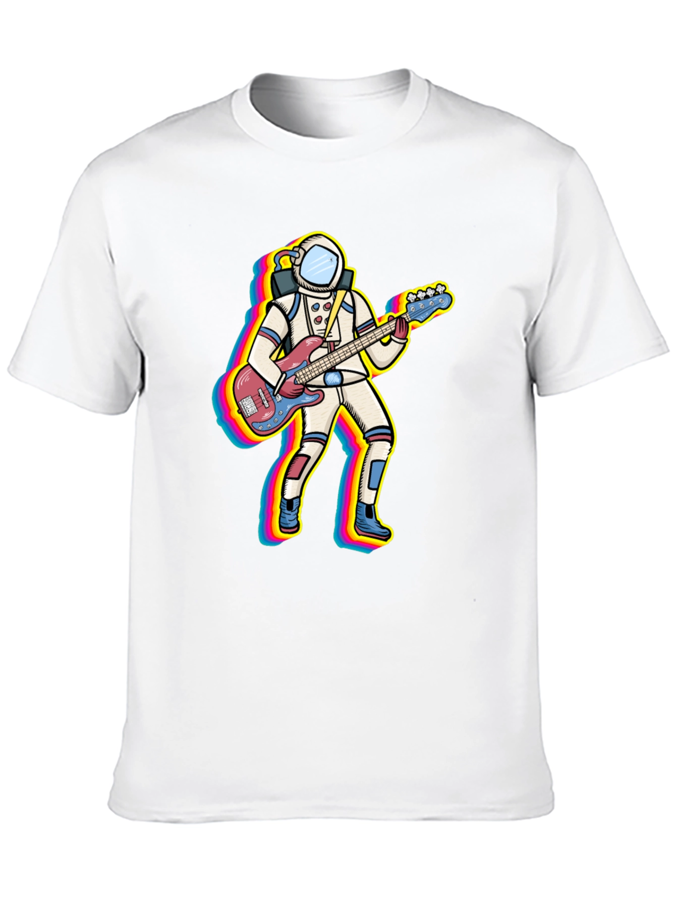 Astronaut Bass Guitar Player Graphic T-Shirt