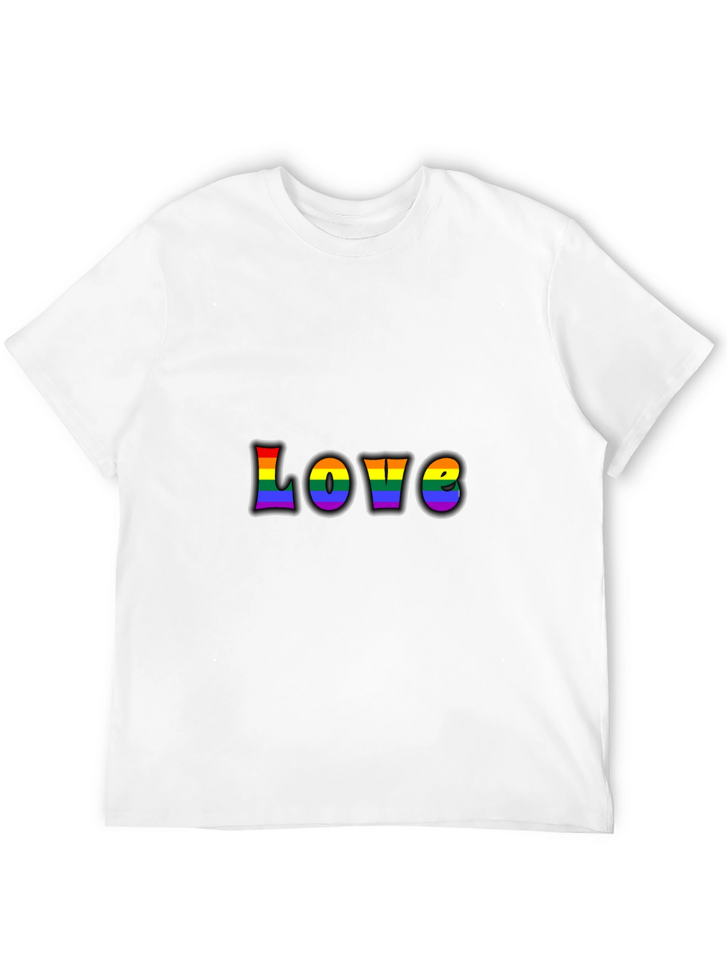 Rainbow LOVE Graphic Black T-Shirt