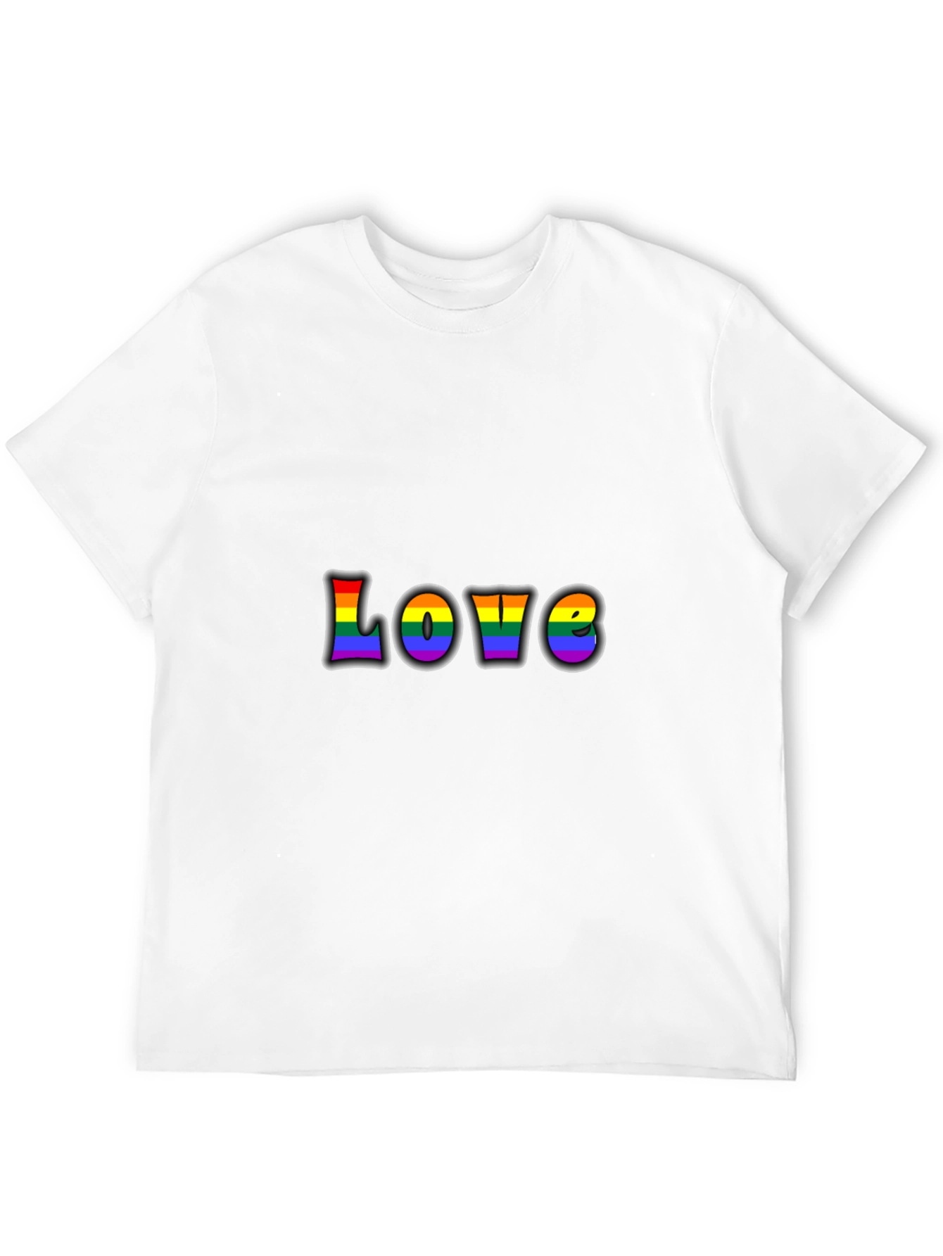 Rainbow LOVE Graphic Black T-Shirt