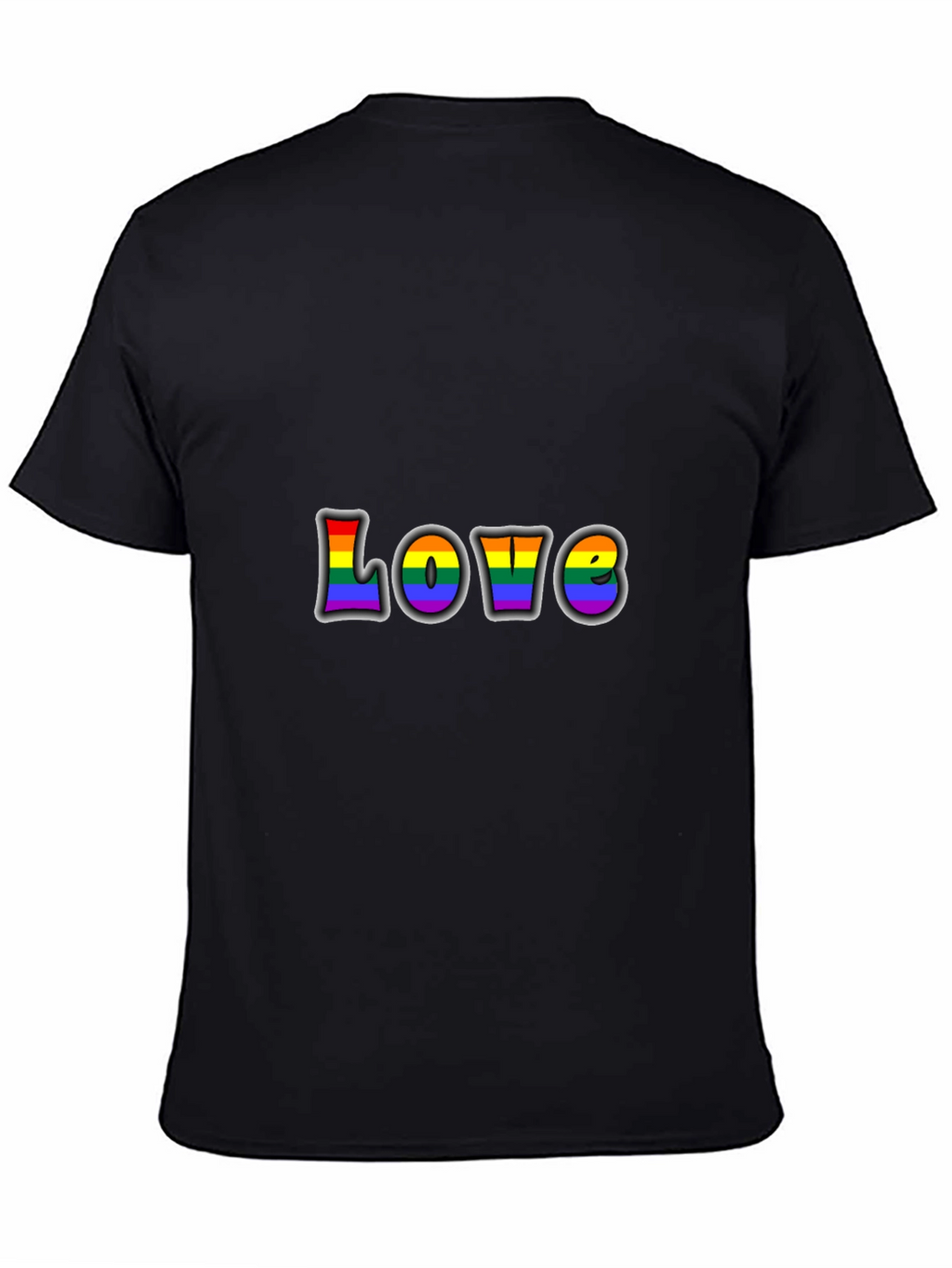 Rainbow LOVE Graphic Black T-Shirt