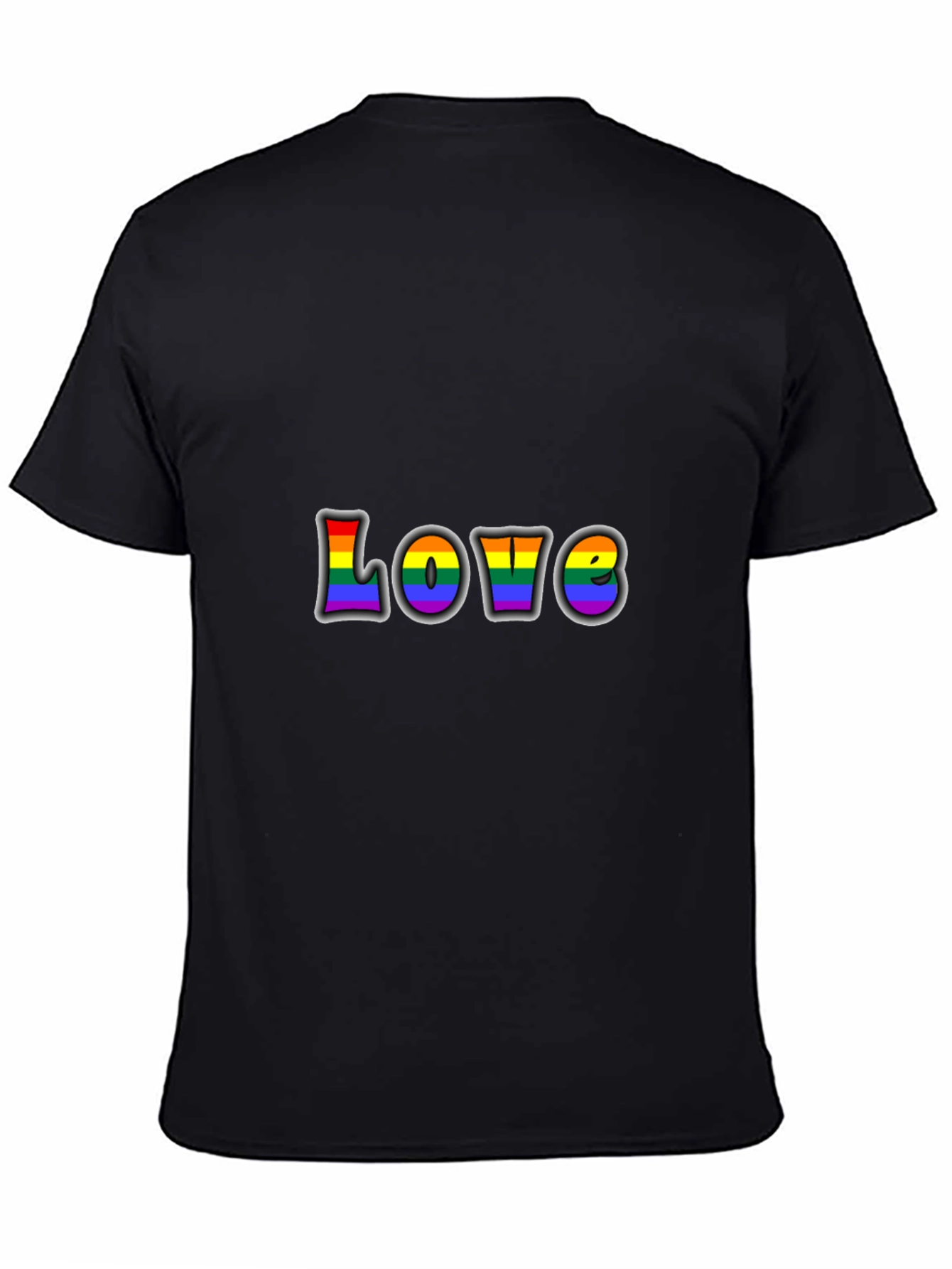 Rainbow LOVE Graphic Black T-Shirt