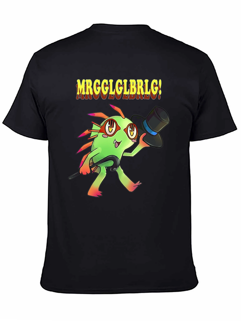 MRGGLGLBRLG! Murloc T-Shirt Black Cotton Tee Funny Gamer Shirt