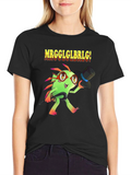 MRGGLGLBRLG! Murloc T-Shirt Black Cotton Tee Funny Gamer Shirt