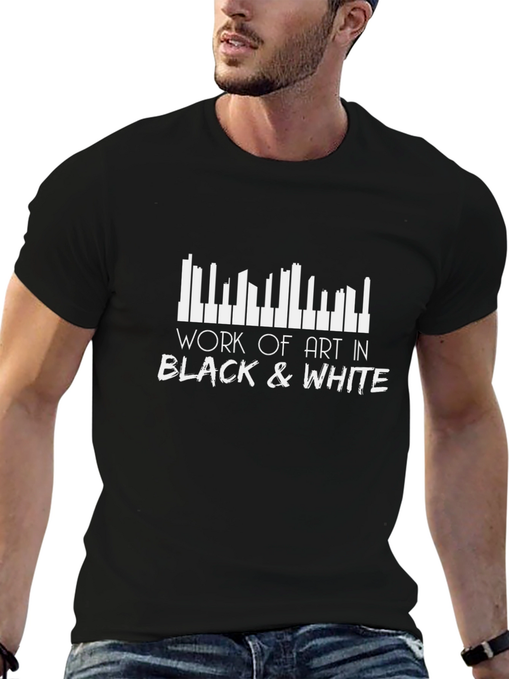 Work of Art Piano Keys Black T-Shirt
