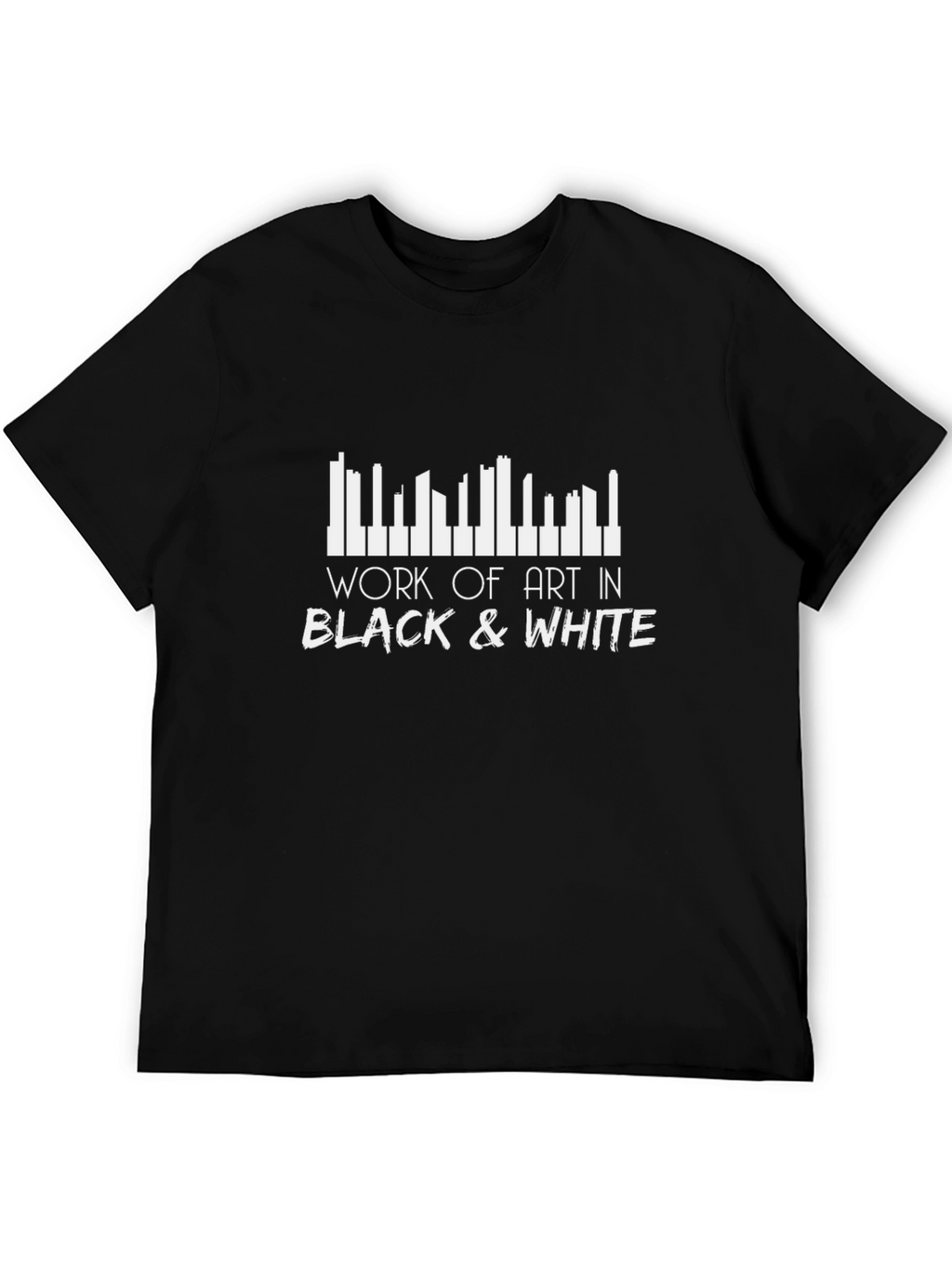 Work of Art Piano Keys Black T-Shirt