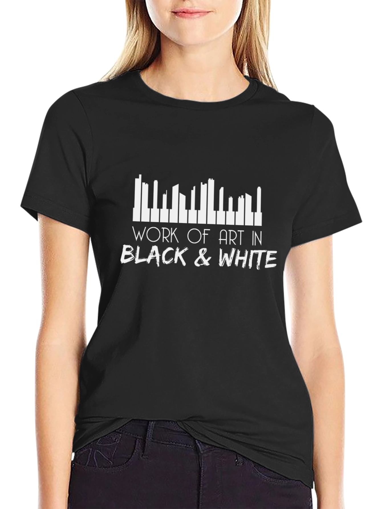 Work of Art Piano Keys Black T-Shirt
