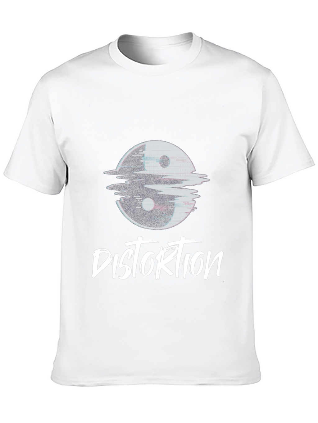 Distortion Graphic Tee - Yin Yang Glitch Design