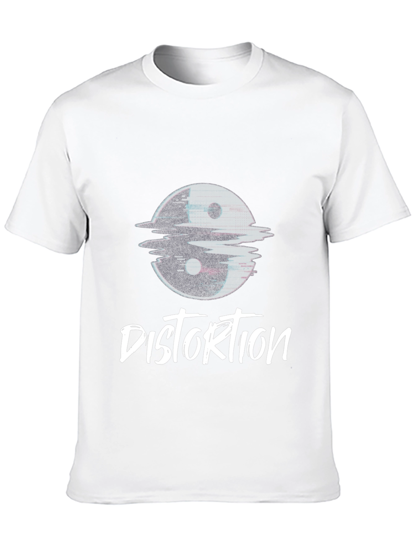 Distortion Graphic Tee - Yin Yang Glitch Design