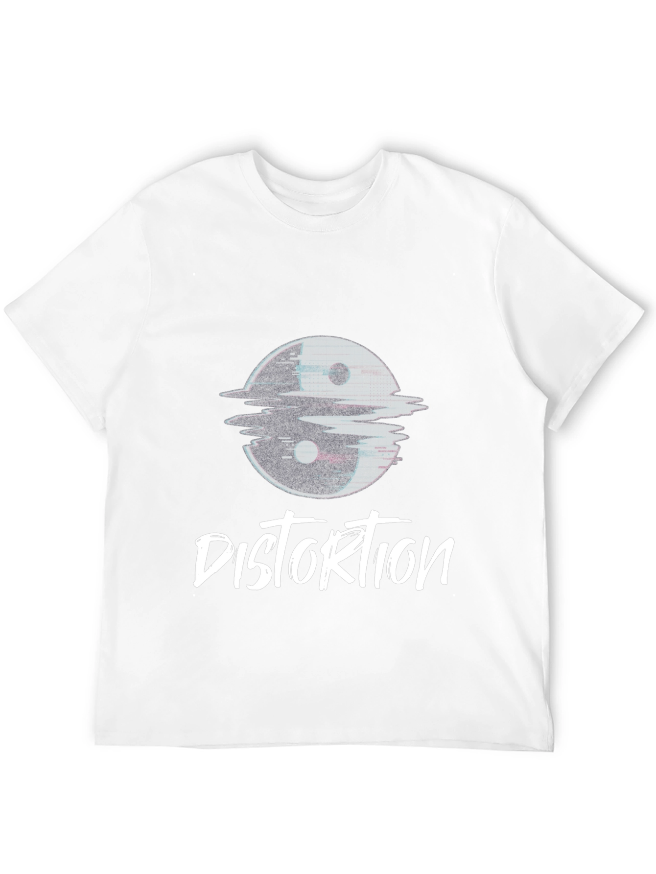 Distortion Graphic Tee - Yin Yang Glitch Design
