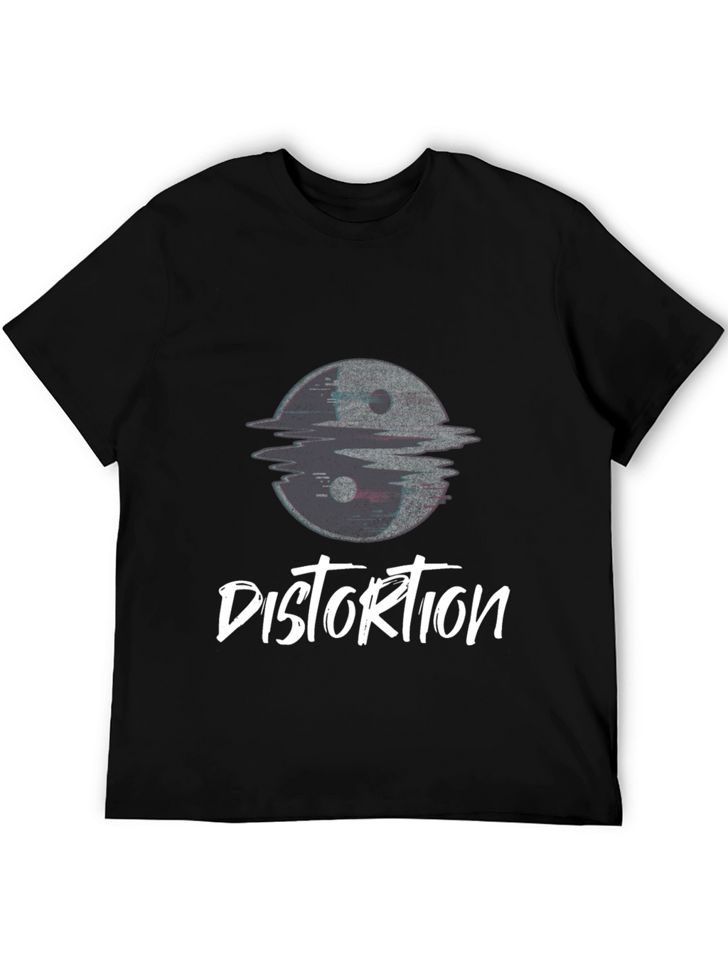 Distortion Graphic Tee - Yin Yang Glitch Design