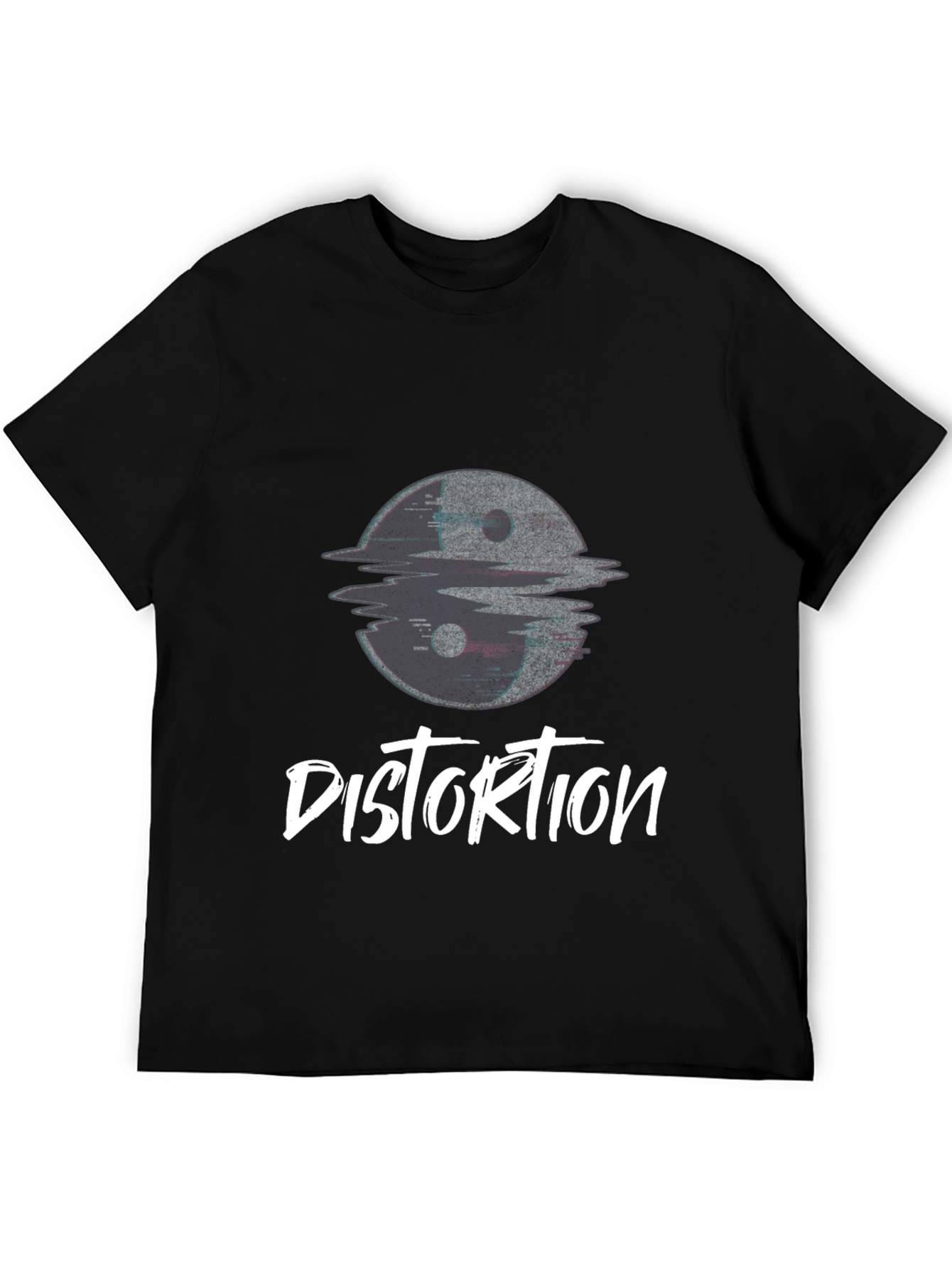 Distortion Graphic Tee - Yin Yang Glitch Design